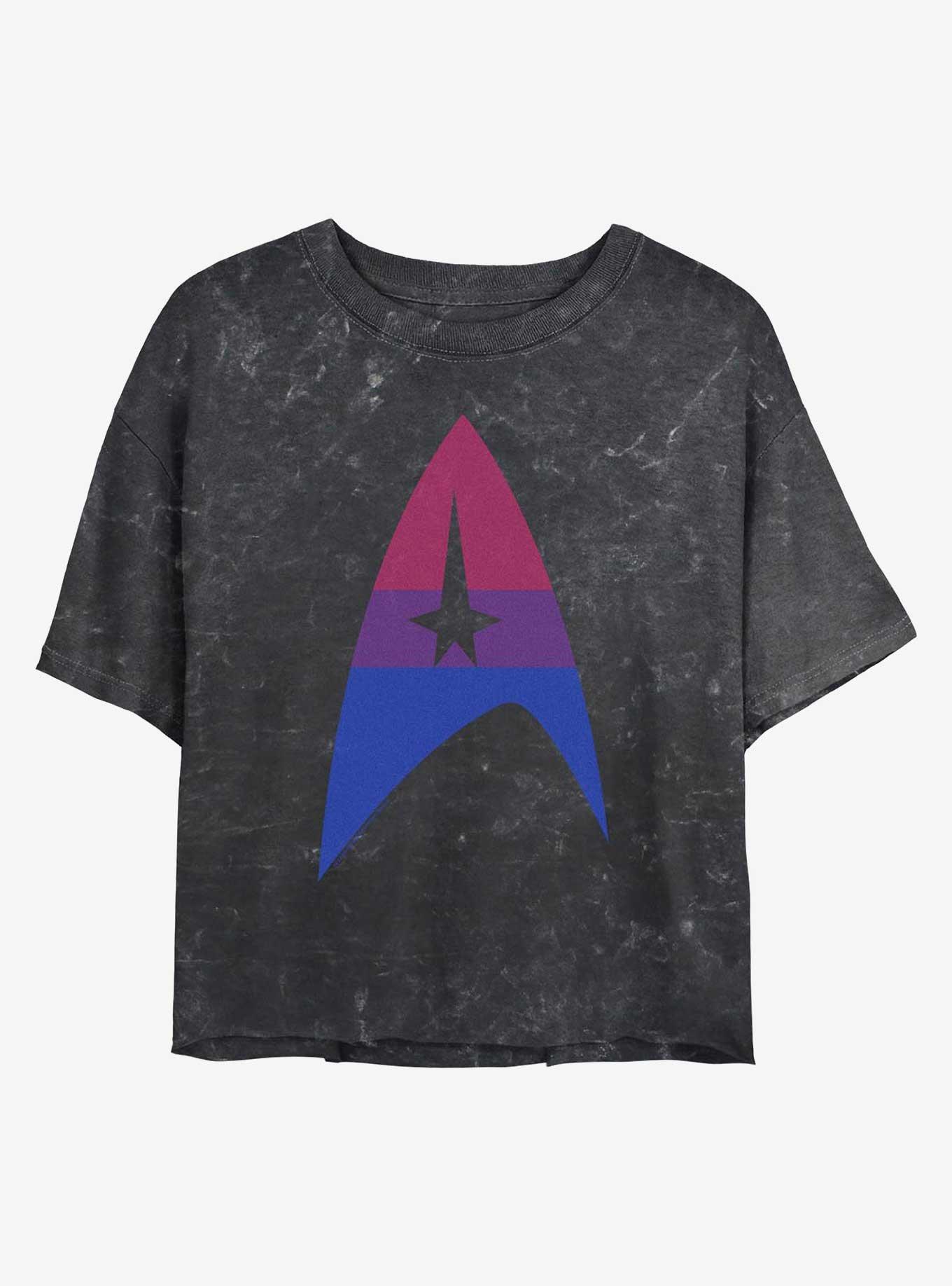 Star Trek Bisexual Flag Logo Girls Mineral Wash Crop T-Shirt, , hi-res