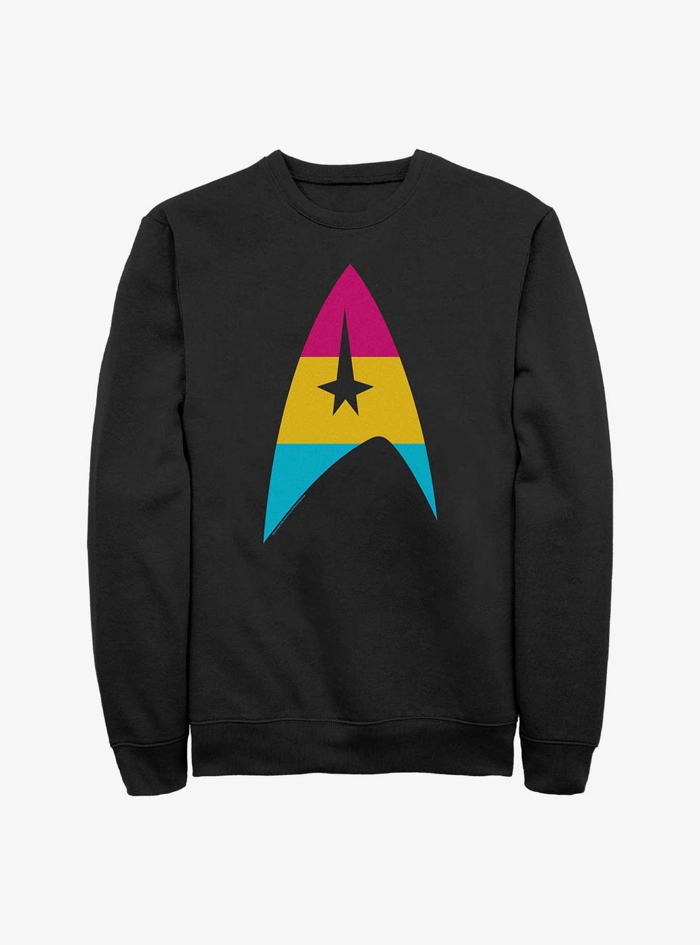 Star Trek Pan Flag Logo Sweatshirt, BLACK, hi-res