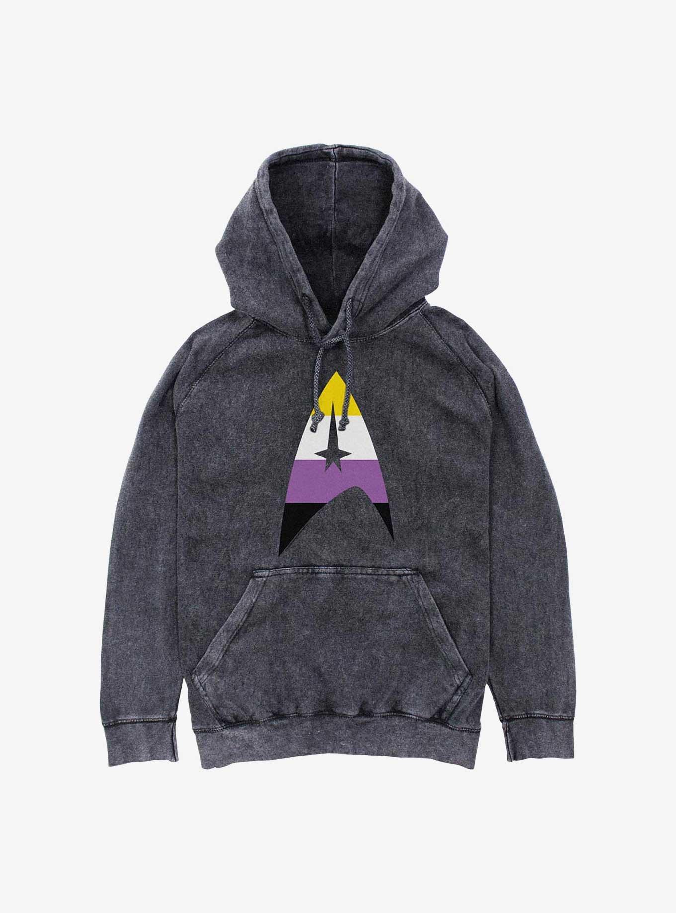 Star Trek Nonbinary Flag Logo Mineral Wash Hoodie, , hi-res