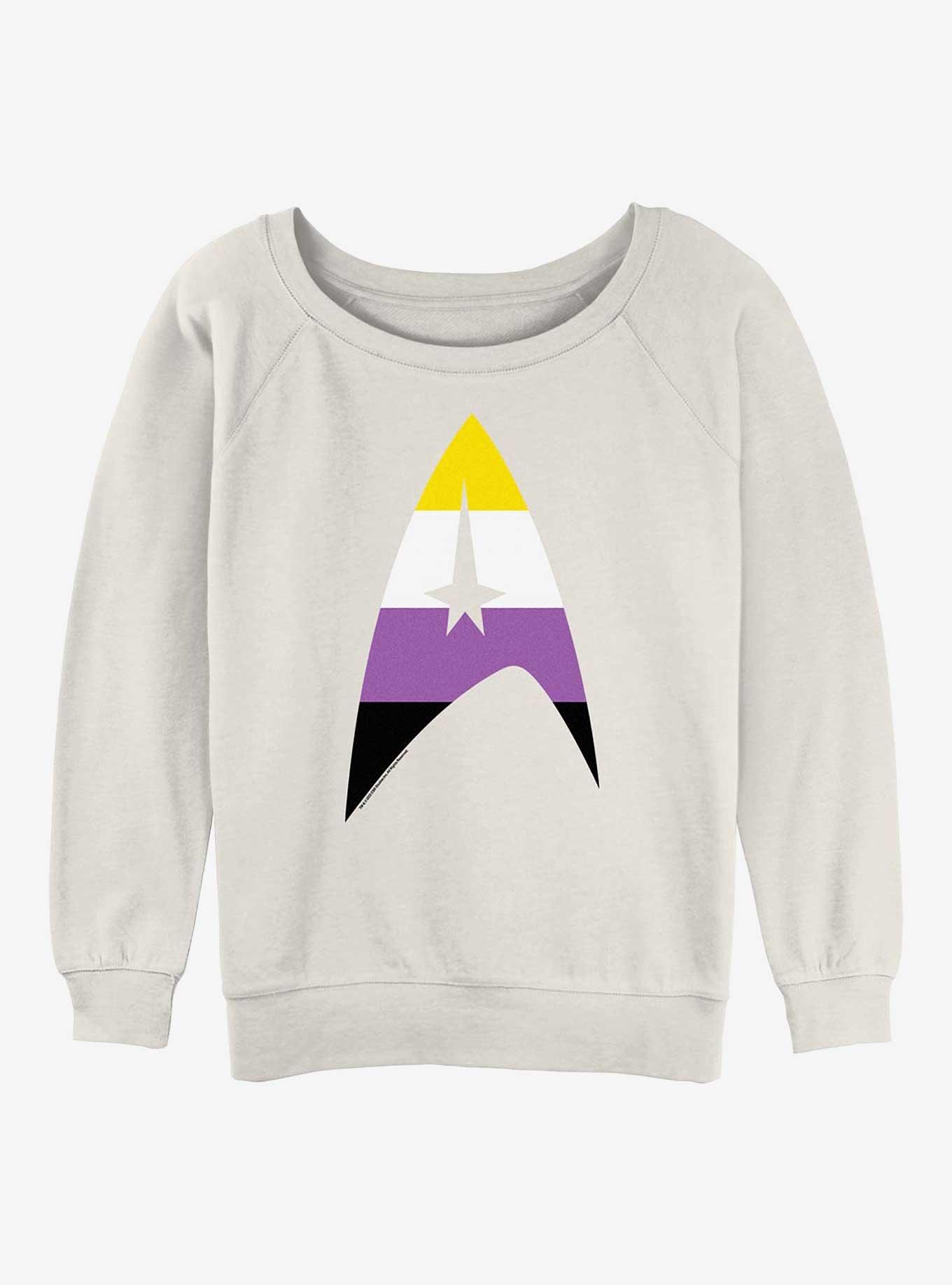 Star Trek Nonbinary Flag Logo Girls Slouchy Sweatshirt, , hi-res