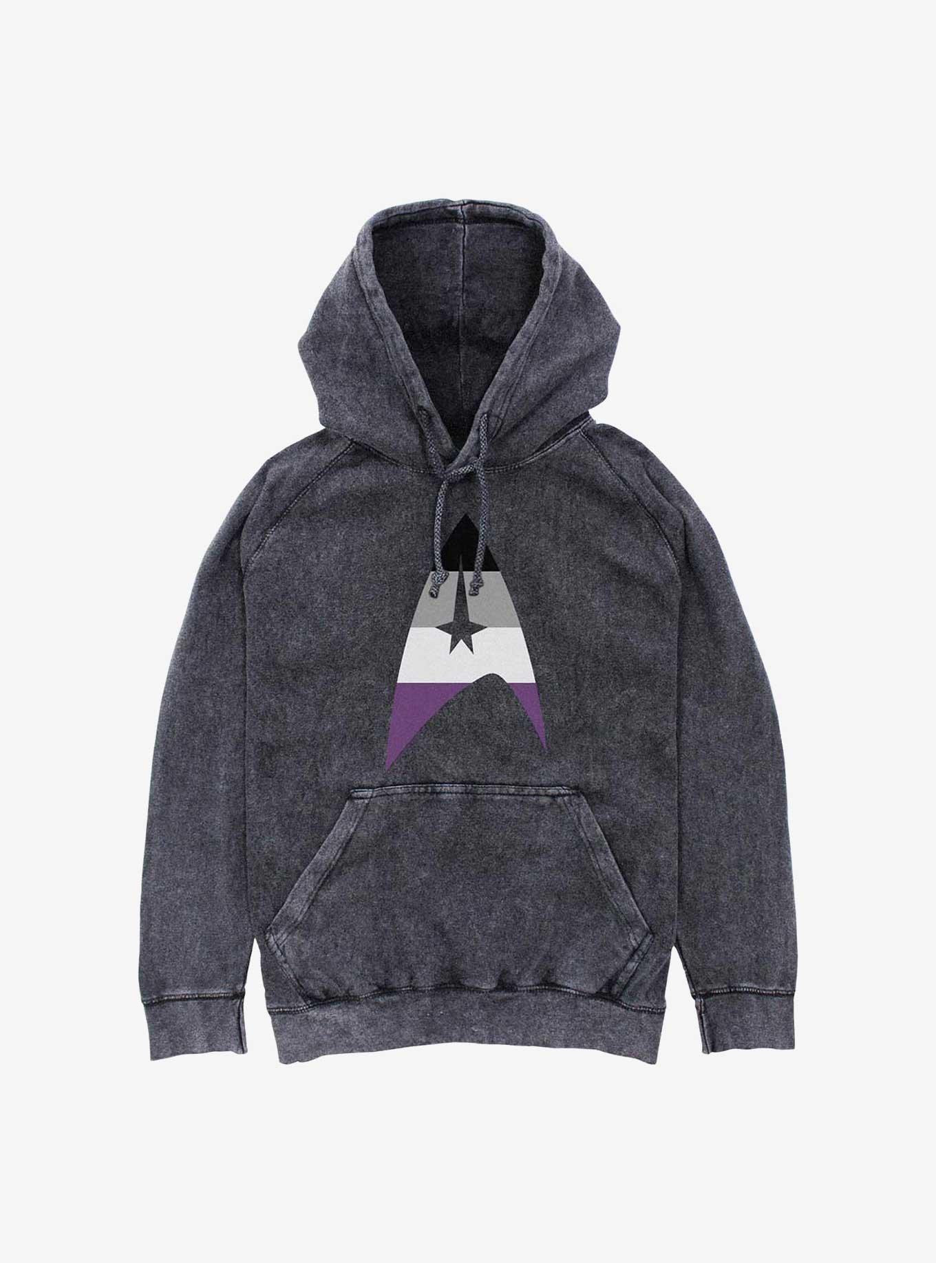 Star Trek Asexual Flag Logo Mineral Wash Hoodie, , hi-res