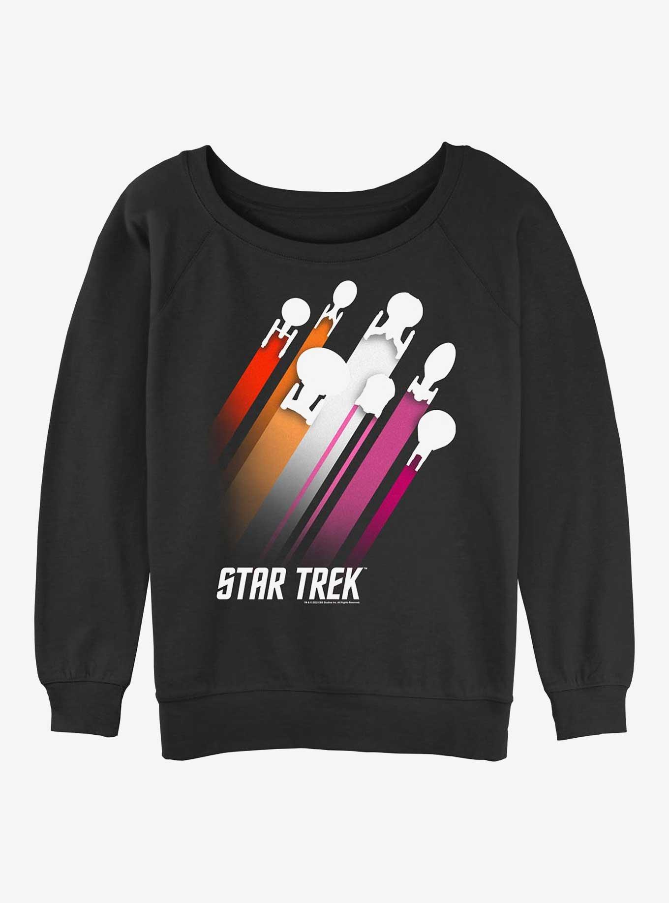 Star Trek Lesbian Pride Fleet Stripes Girls Slouchy Sweatshirt, , hi-res