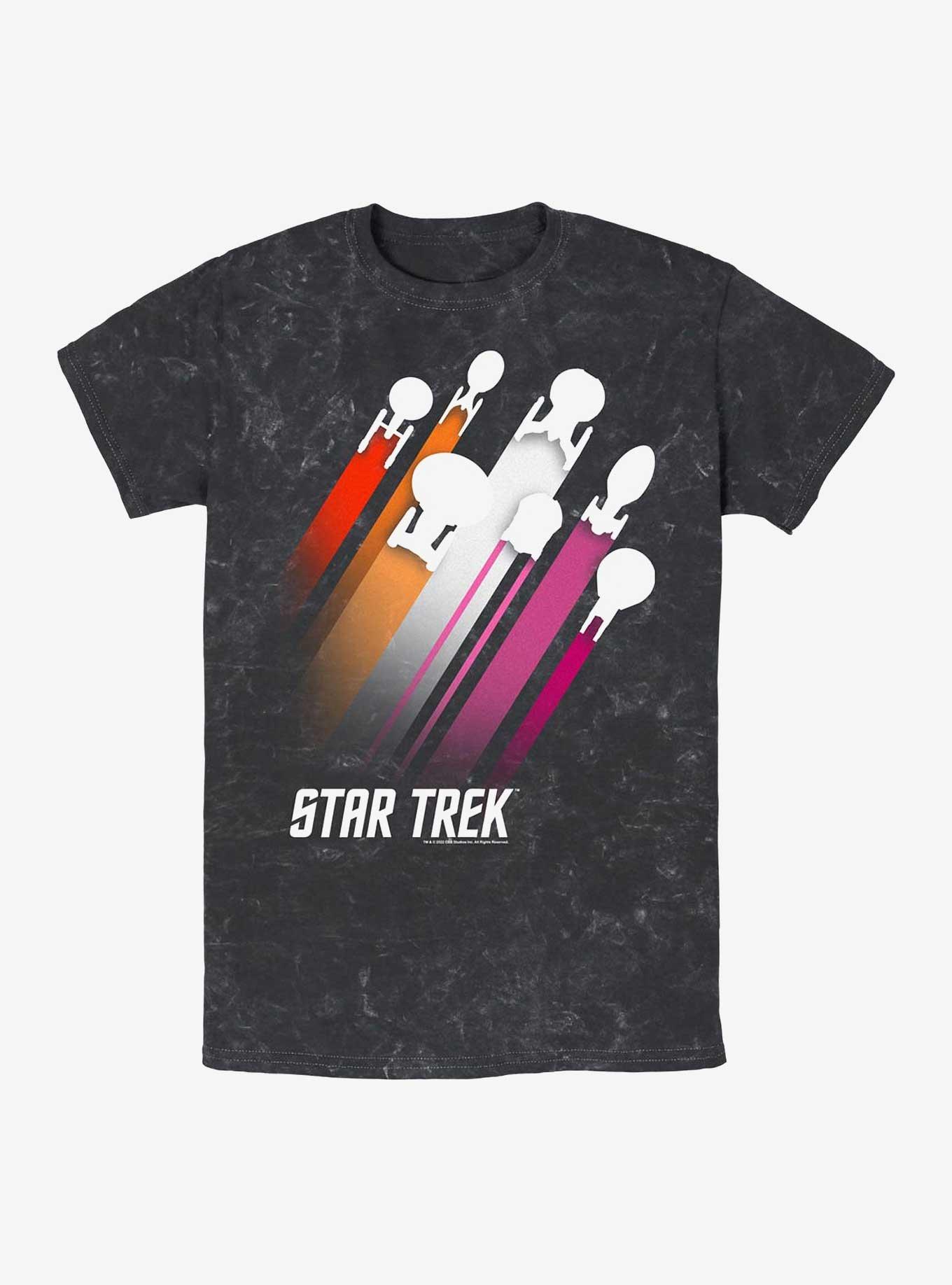 Star Trek Lesbian Pride Fleet Stripes Mineral Wash T-Shirt, , hi-res