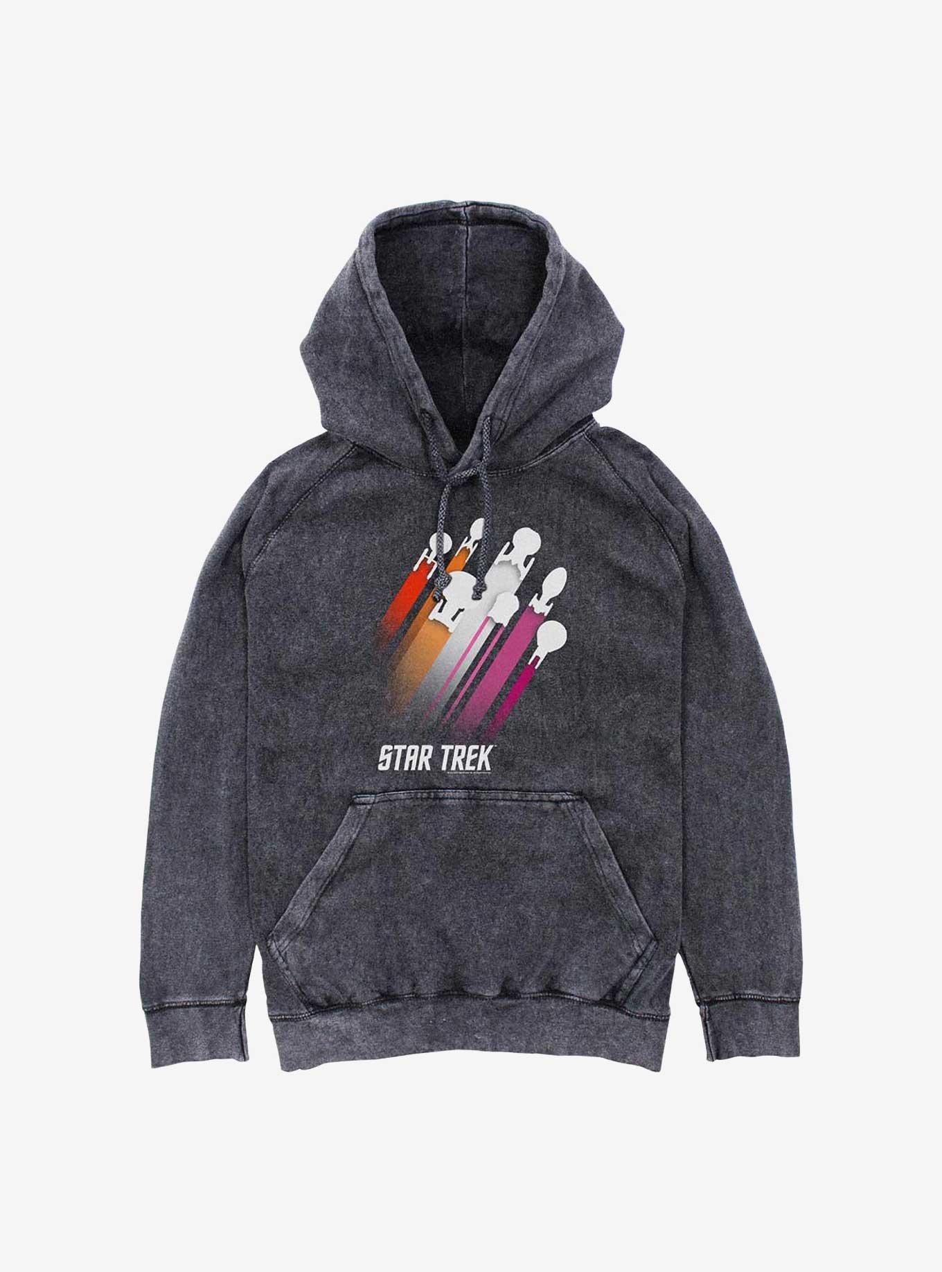Star Trek Lesbian Pride Fleet Stripes Mineral Wash Hoodie, , hi-res