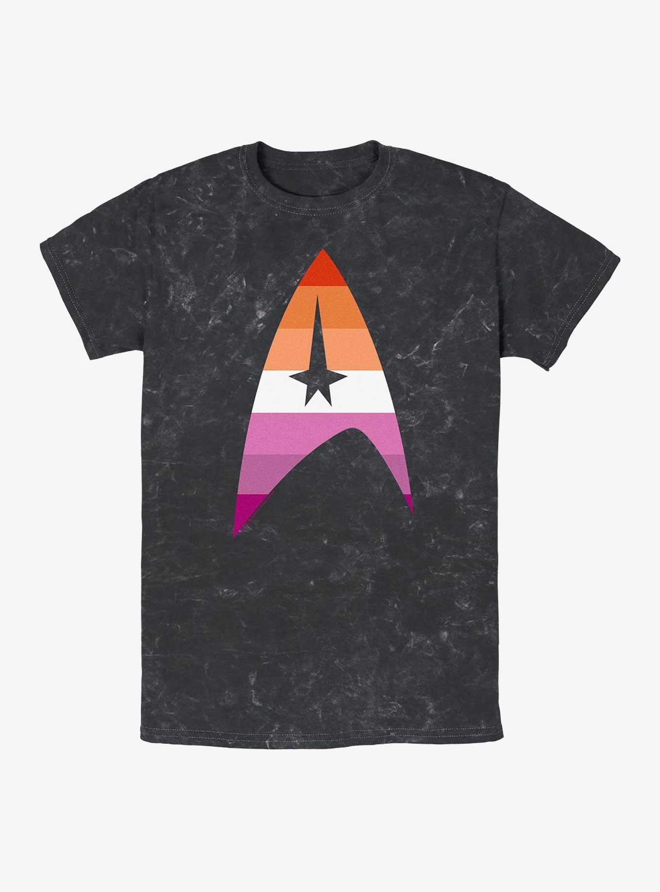 Star Trek Lesbian Flag Logo Mineral Wash T-Shirt, , hi-res
