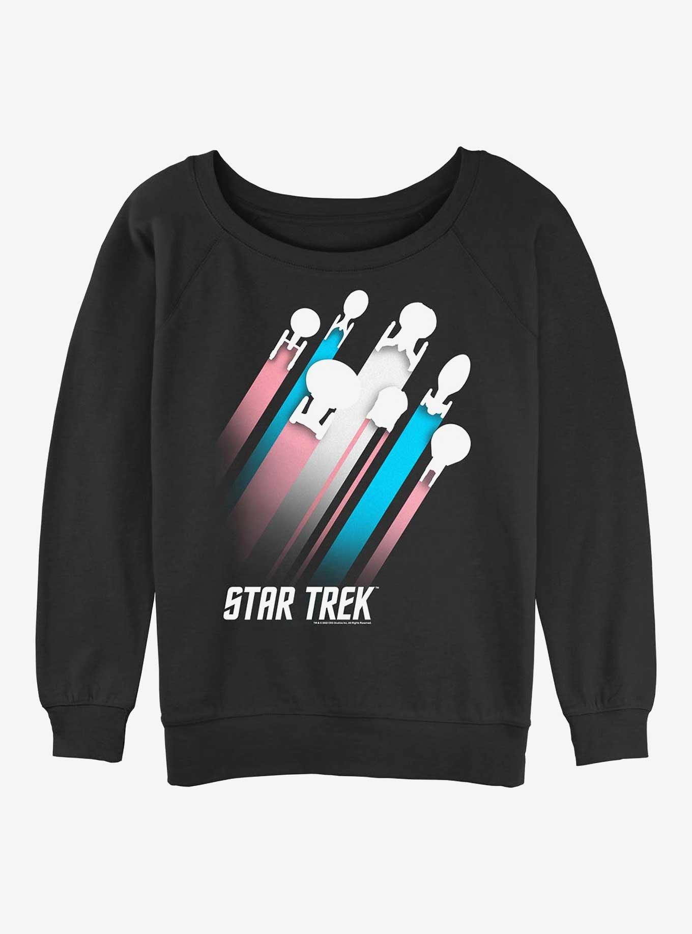 Star Trek Trans Pride Fleet Stripes Girls Slouchy Sweatshirt, , hi-res