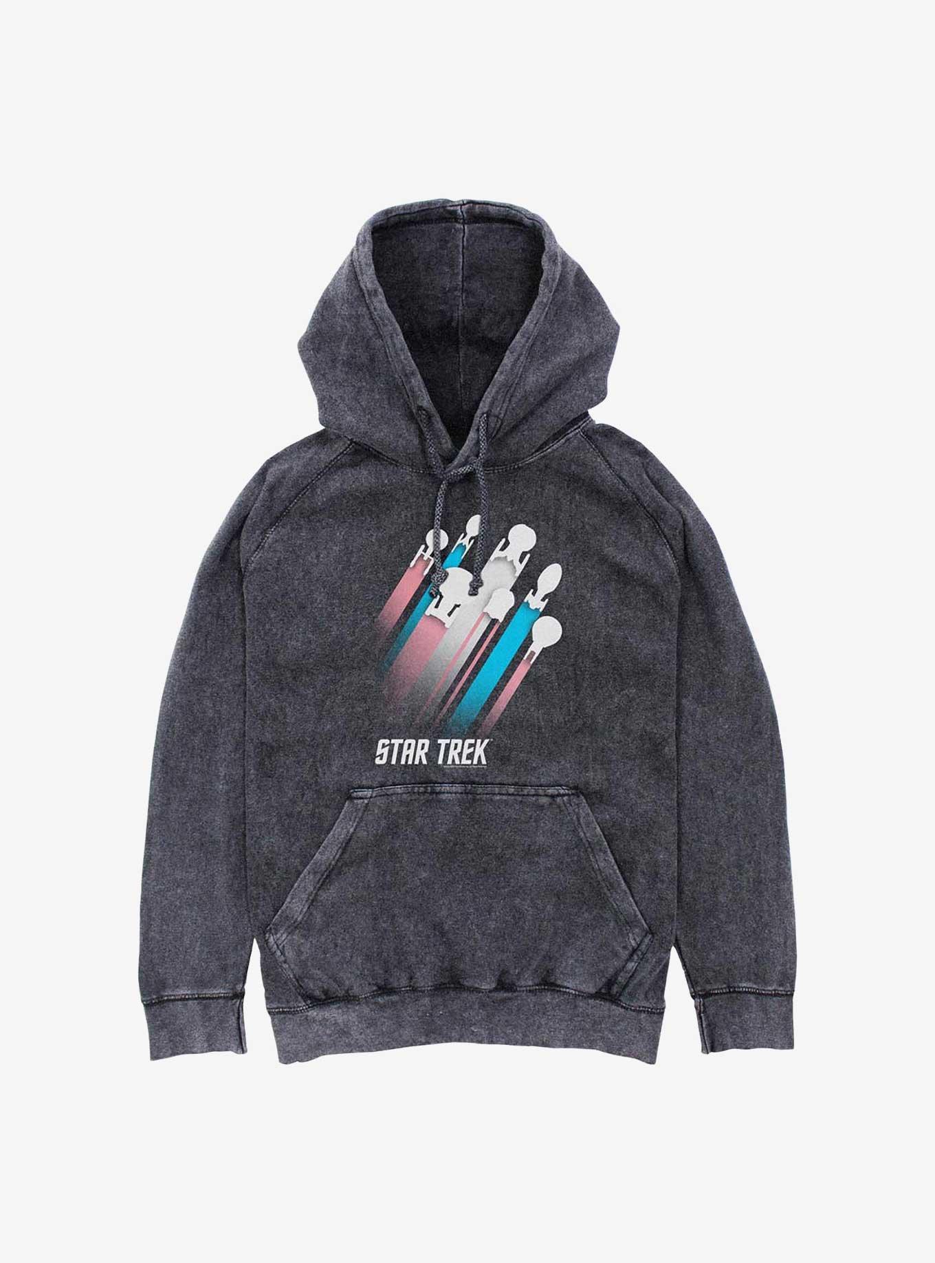 Star Trek Trans Pride Fleet Stripes Mineral Wash Hoodie