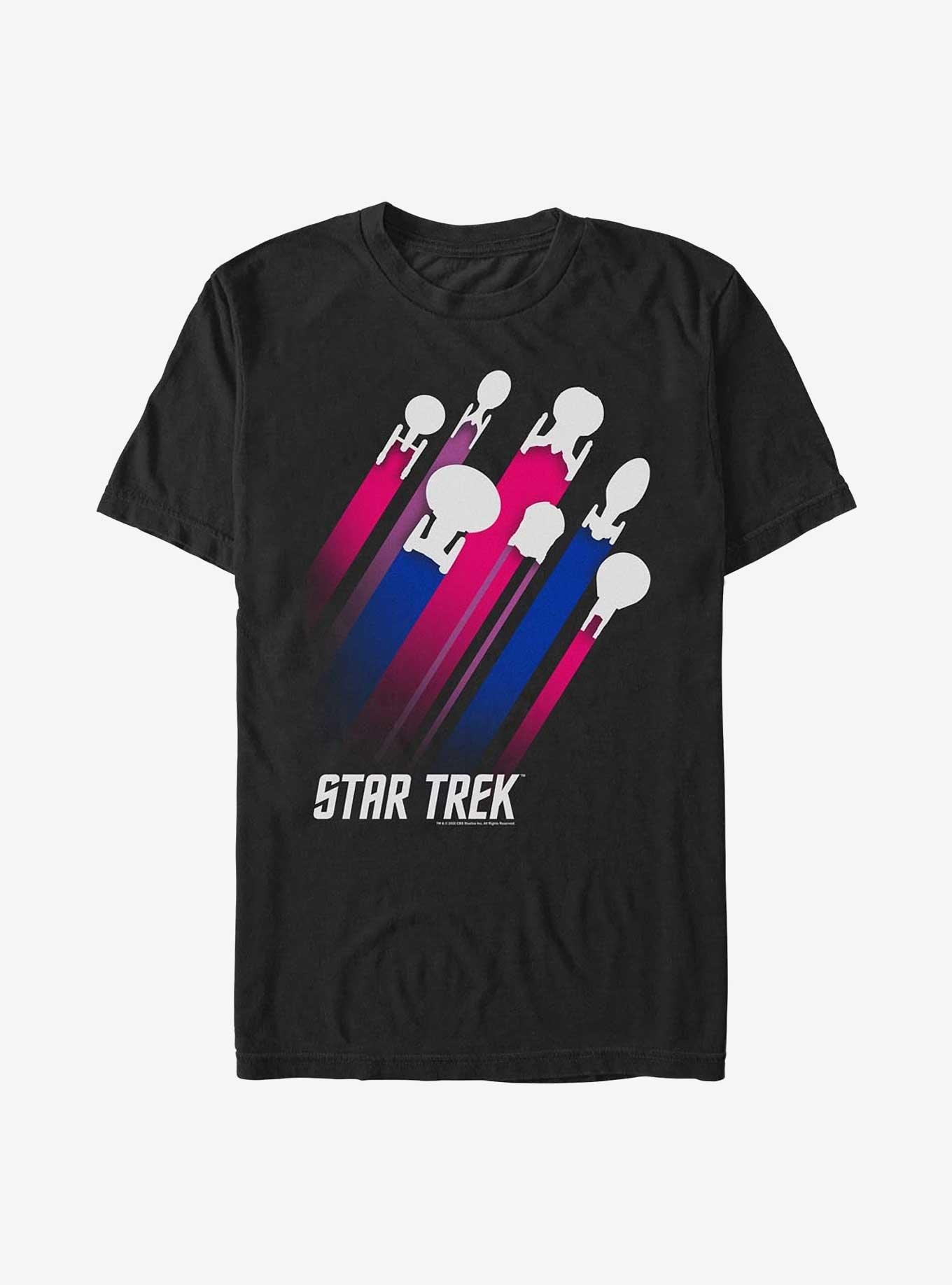 Star Trek Bisexual Pride Fleet Stripes T-Shirt, BLACK, hi-res
