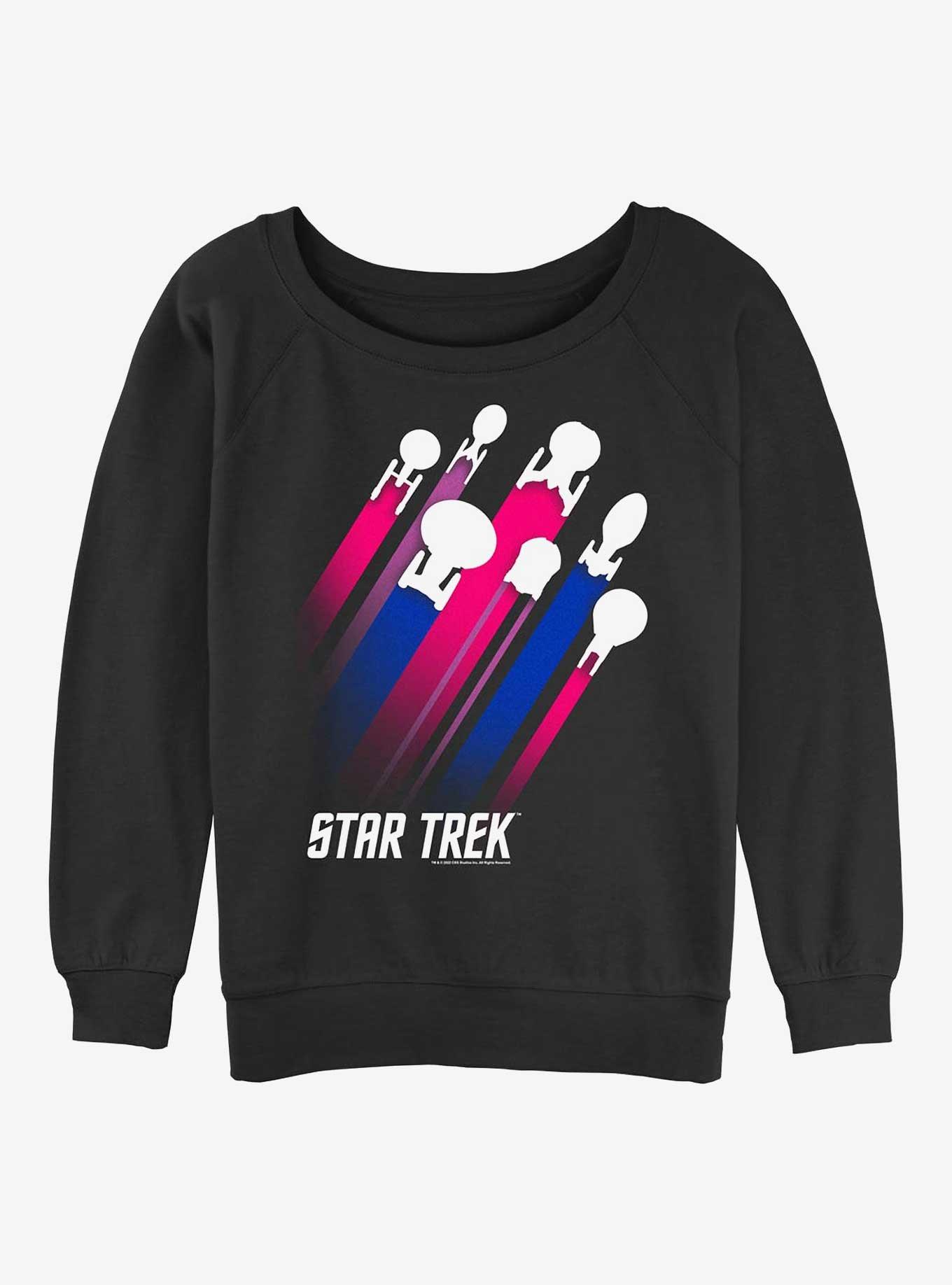 Star Trek Bisexual Pride Fleet Stripes Girls Slouchy Sweatshirt, , hi-res