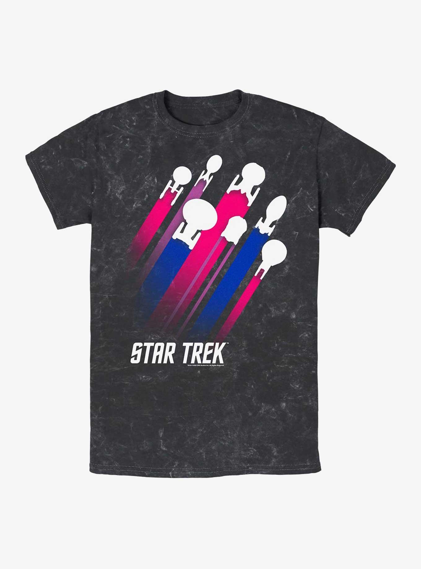 Star Trek Bisexual Pride Fleet Stripes Mineral Wash T-Shirt