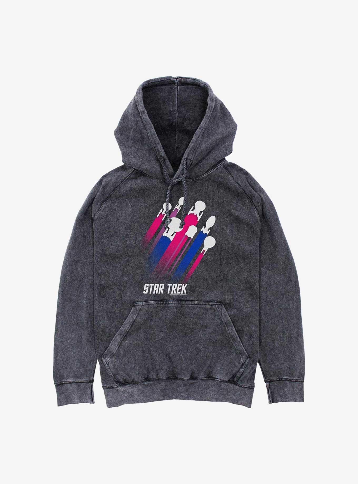 Star Trek Bisexual Pride Fleet Stripes Mineral Wash Hoodie, BLACK, hi-res