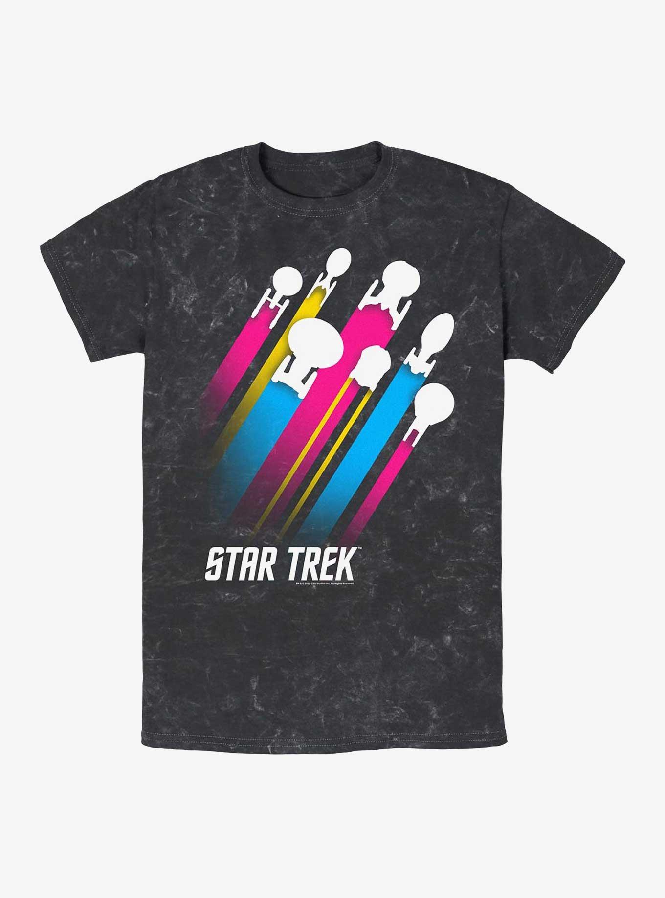 Star Trek Pan Pride Fleet Stripes Mineral Wash T-Shirt