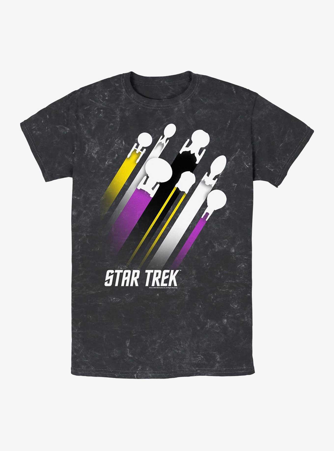 Star Trek Nonbinary Pride Fleet Stripes Mineral Wash T-Shirt