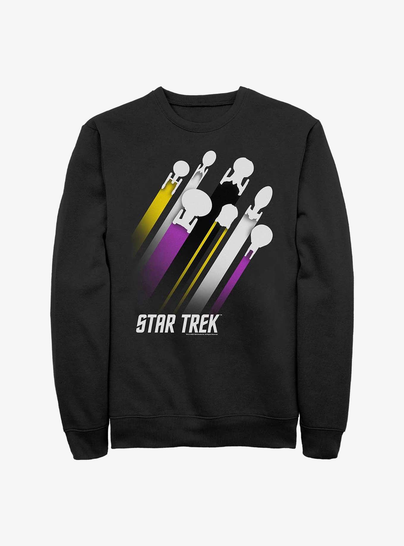 Star Trek Nonbinary Pride Fleet Stripes Sweatshirt, , hi-res