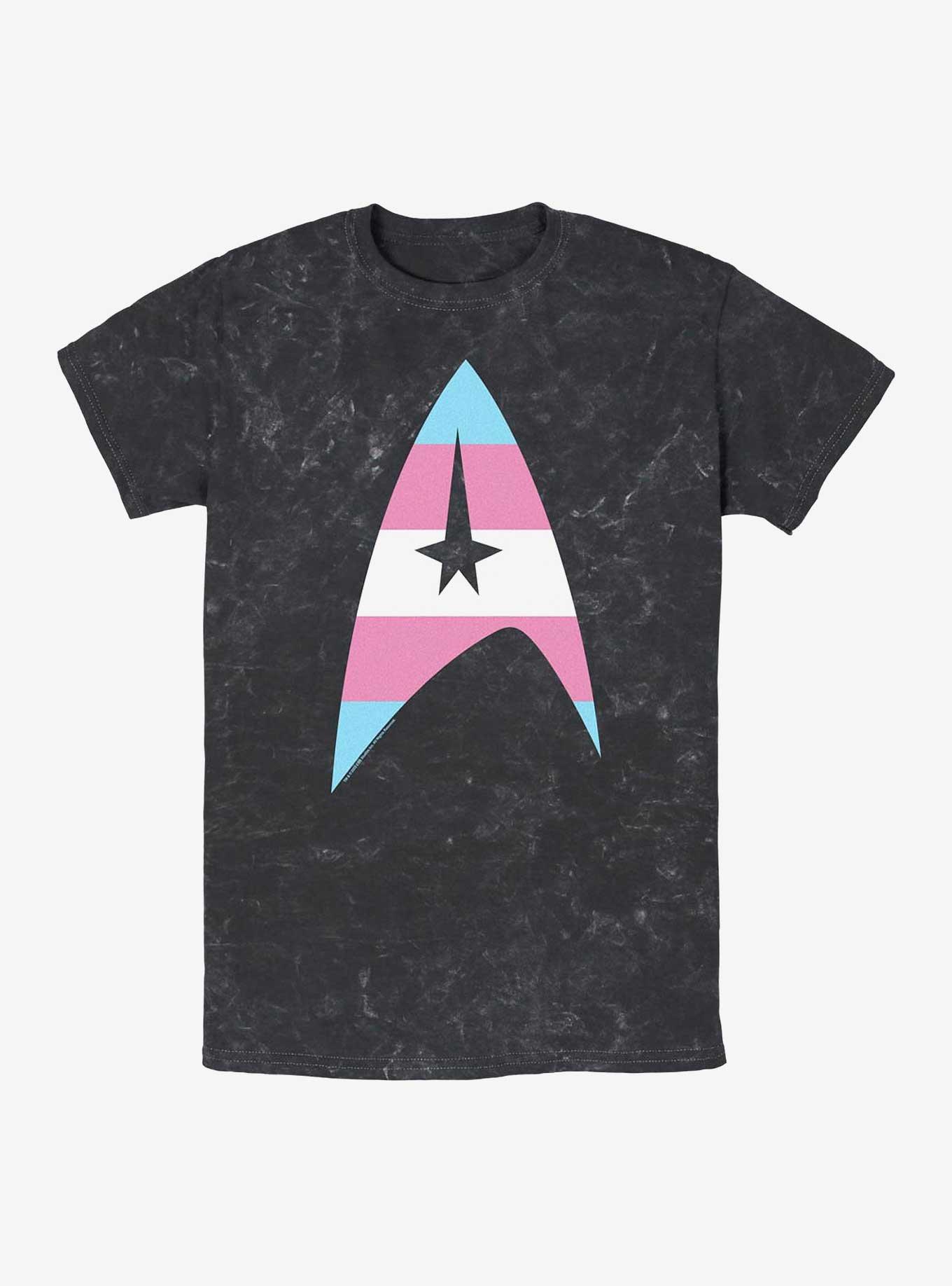 Star Trek Trans Flag Logo Mineral Wash T-Shirt, , hi-res