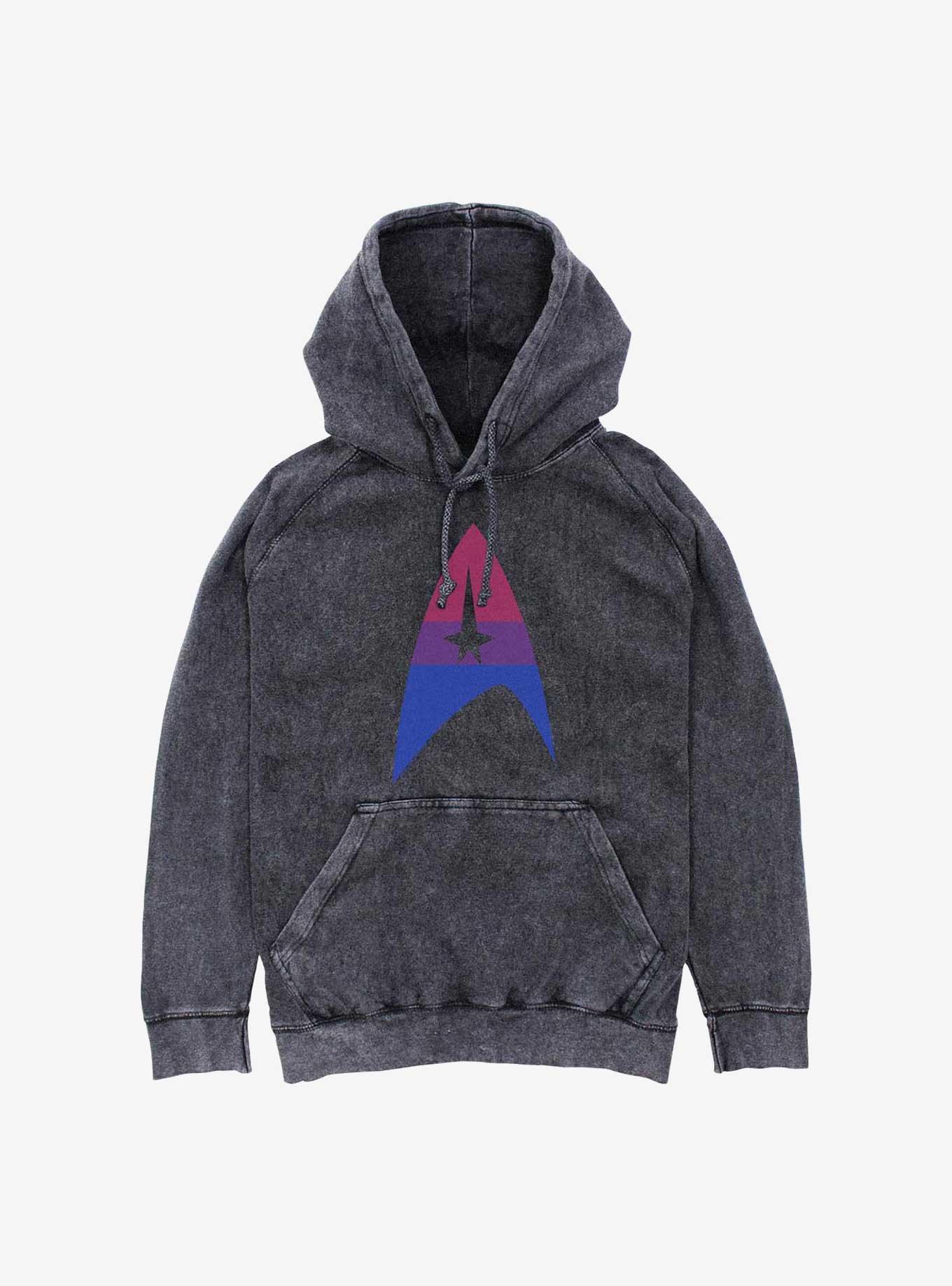 Star Trek Bisexual Flag Logo Mineral Wash Hoodie, , hi-res