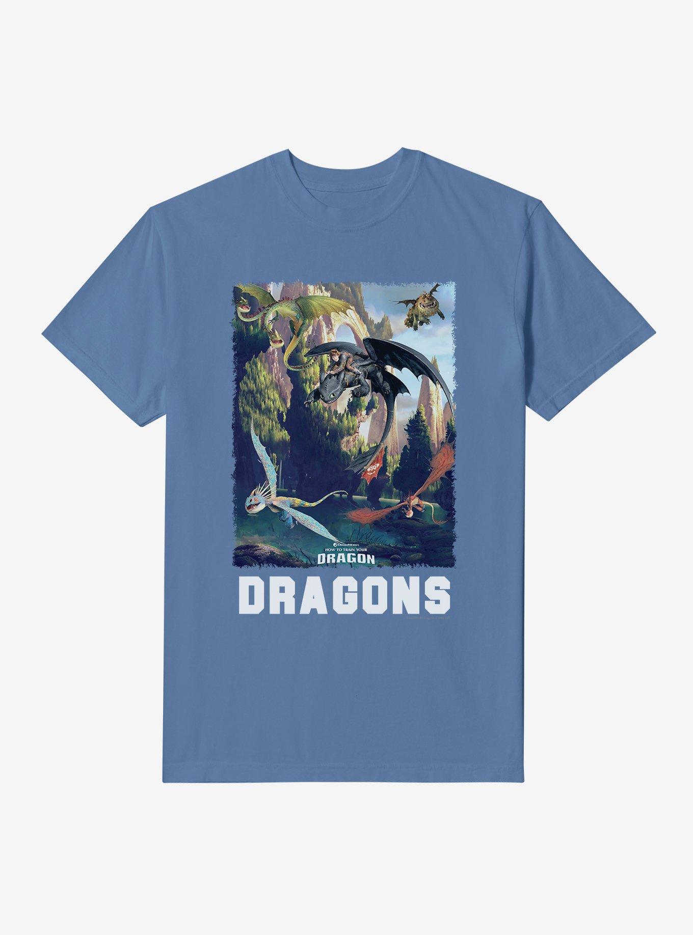How To Train Your Dragon Dragons Garment Dye T-Shirt, BLUEJEAN, hi-res