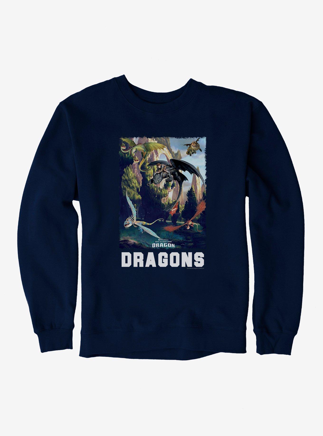 How To Train Your Dragon Dragons Sweatshirt, NAVY, hi-res view 1