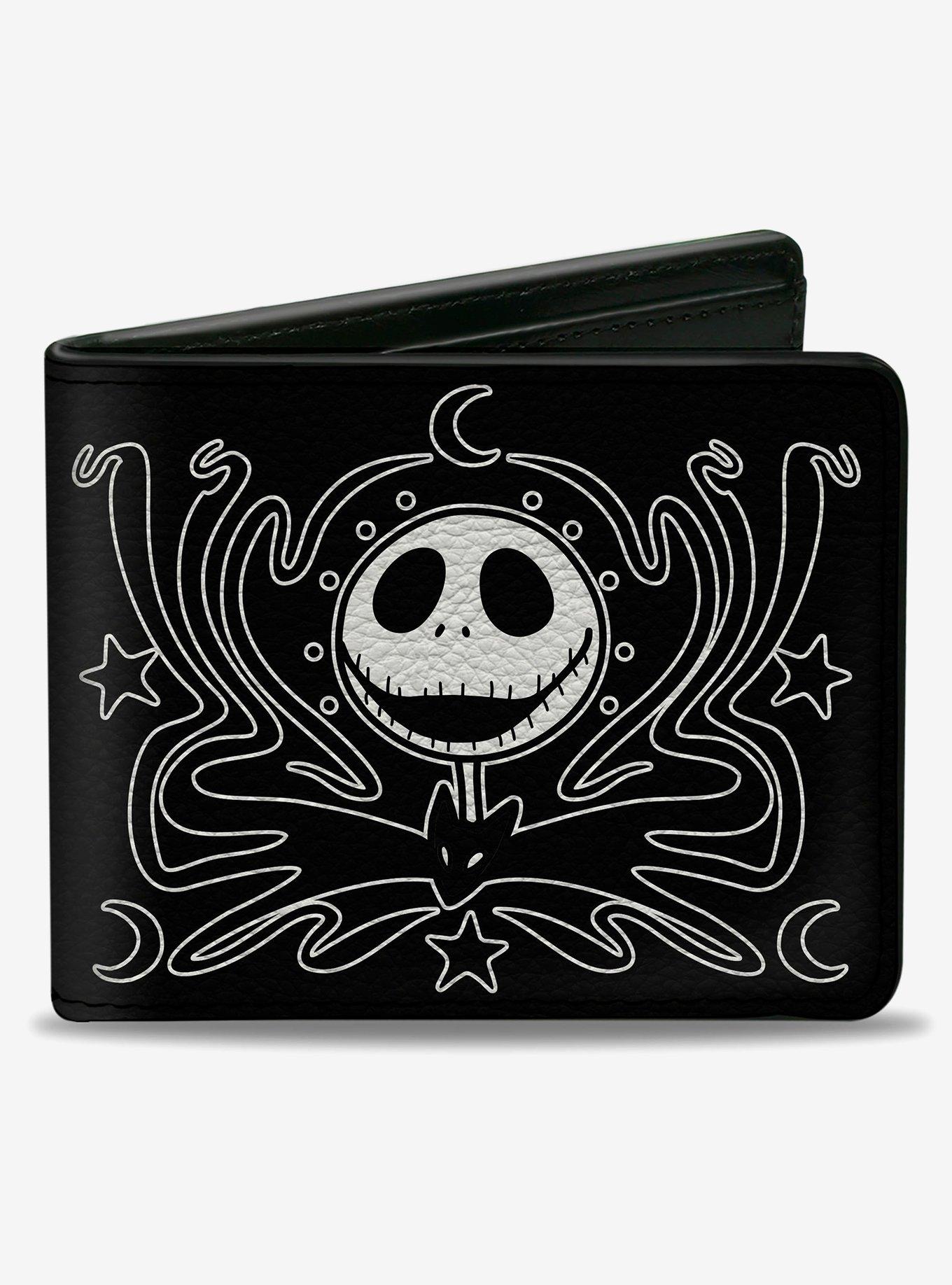 Disney Nightmare Before Christmas Jack Smiling Face Doodle Bifold Wallet, , hi-res