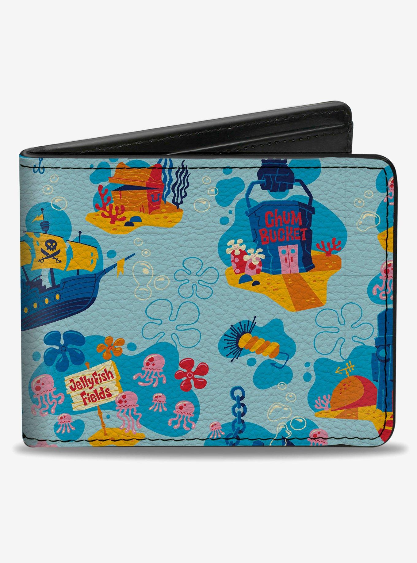 SpongeBob SquarePants Under The Sea Icons Collage Bifold Wallet, , hi-res