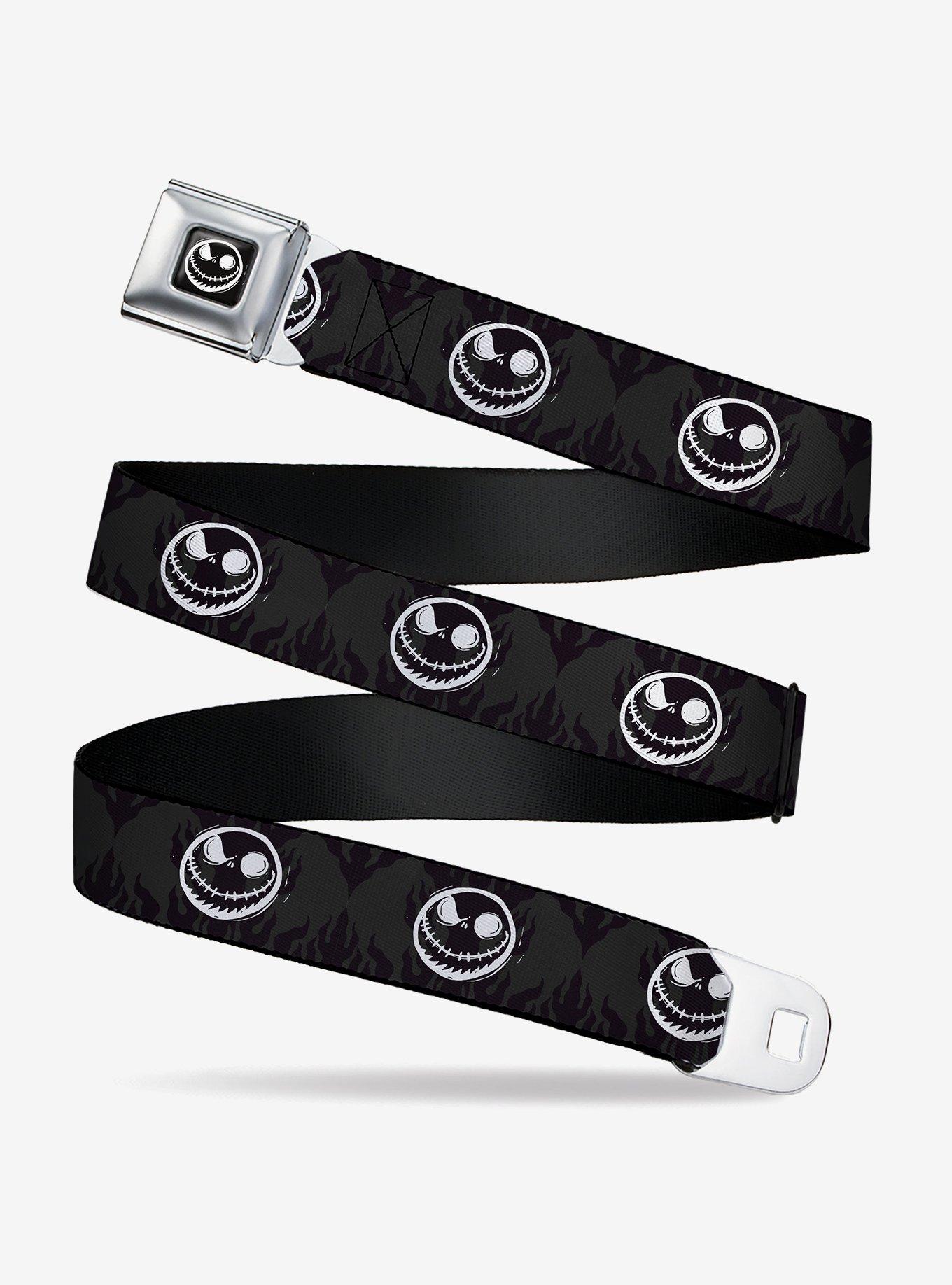 Disney Nightmare Before Christmas Jack Smiling Black White Seatbelt Buckle Belt, , hi-res