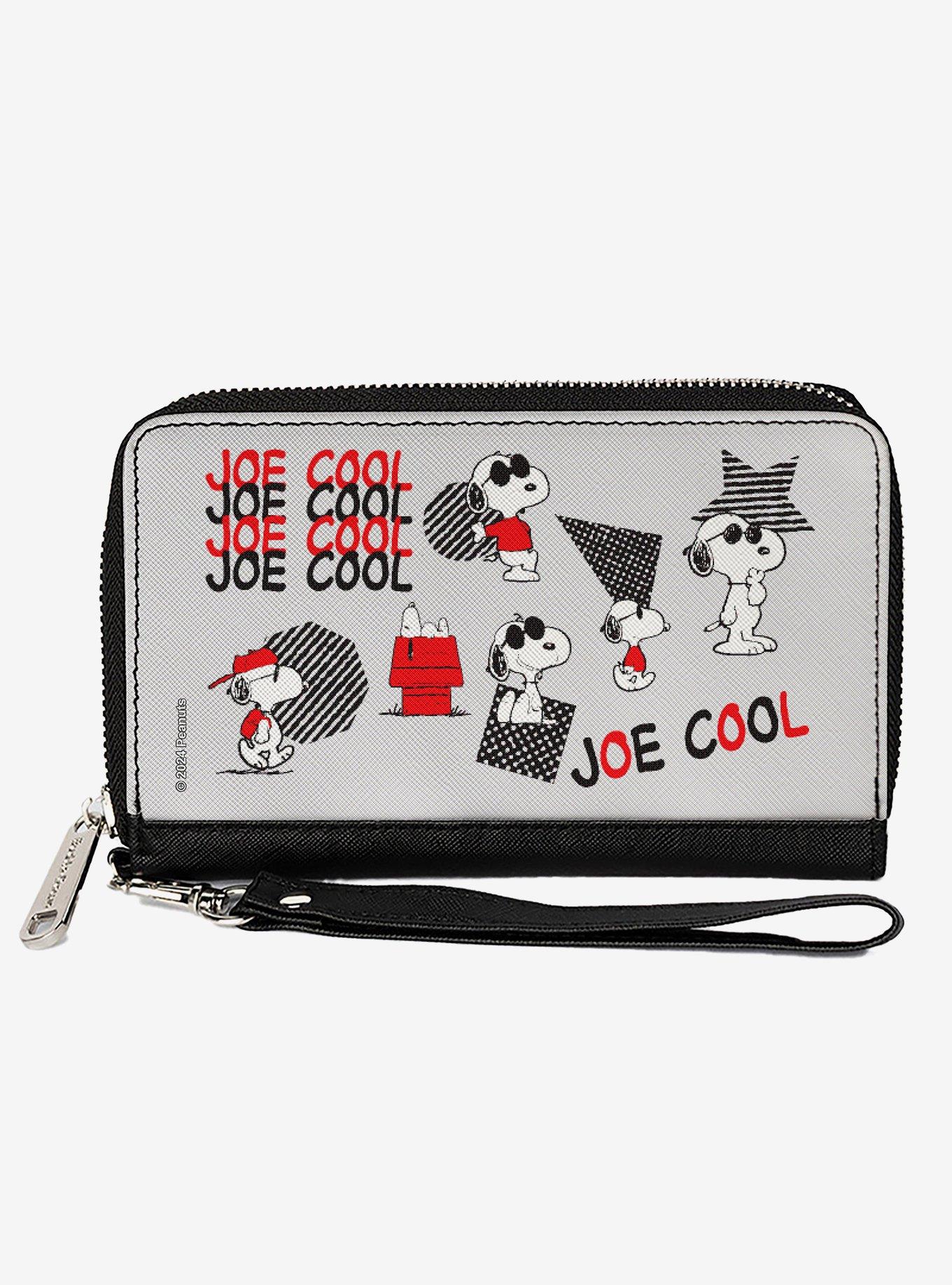 Peanuts Joe Cool Snoopy Poses and Text Zip Around Wallet, , hi-res