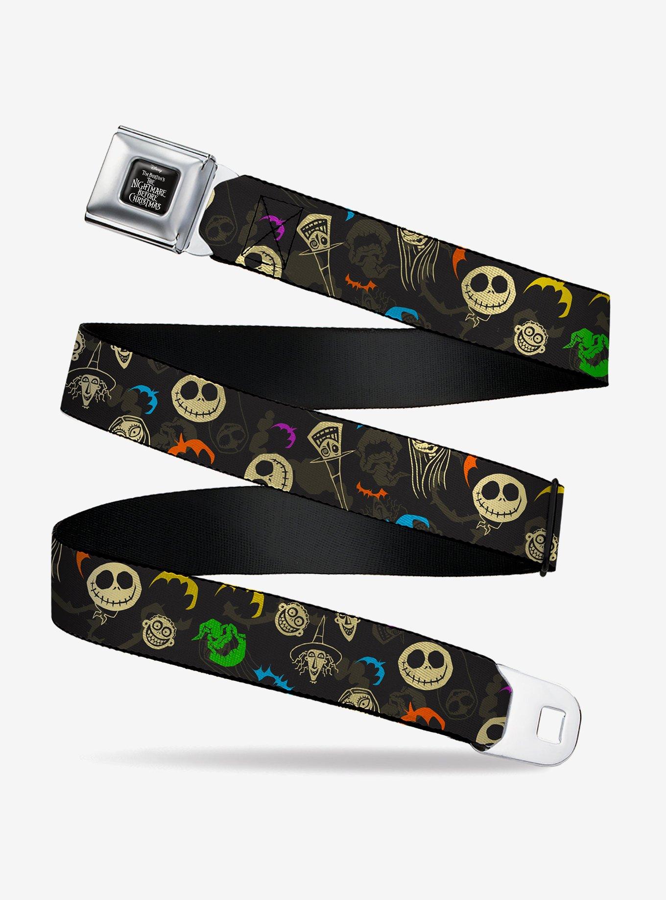 Disney Nightmare Before Christmas Character Faces Seatbelt Buckle Belt, , hi-res