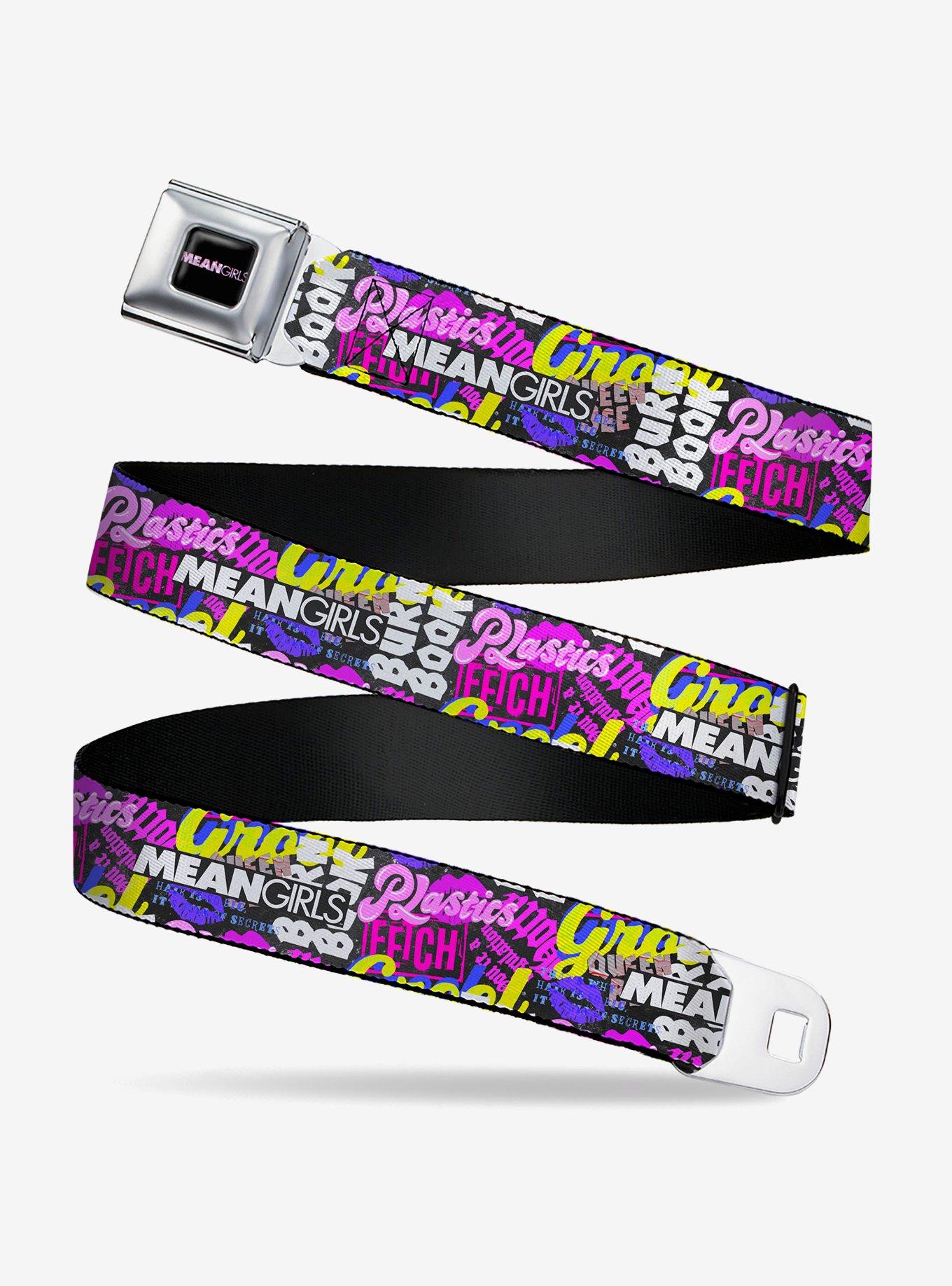 Mean Girls Catch Phrases Collage Seatbelt Buckle Belt, , hi-res