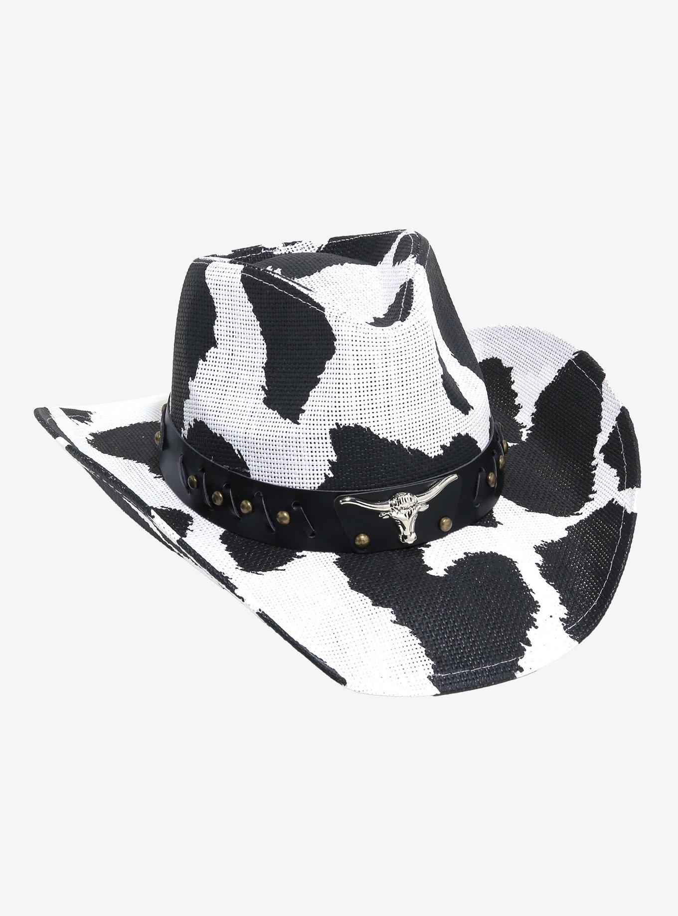 Cow Print Longhorn Cowboy Hat, , hi-res