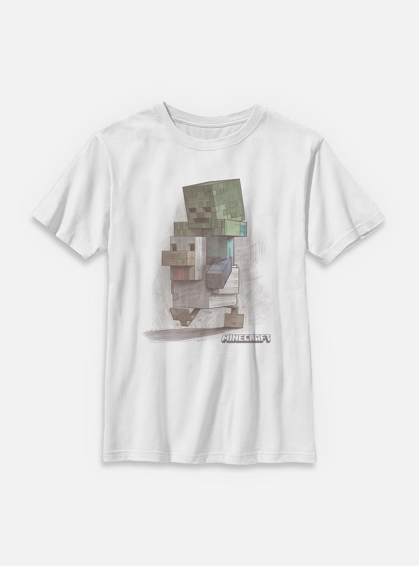 A Minecraft Movie Chicken Jockey Sketch Youth T-Shirt, , hi-res