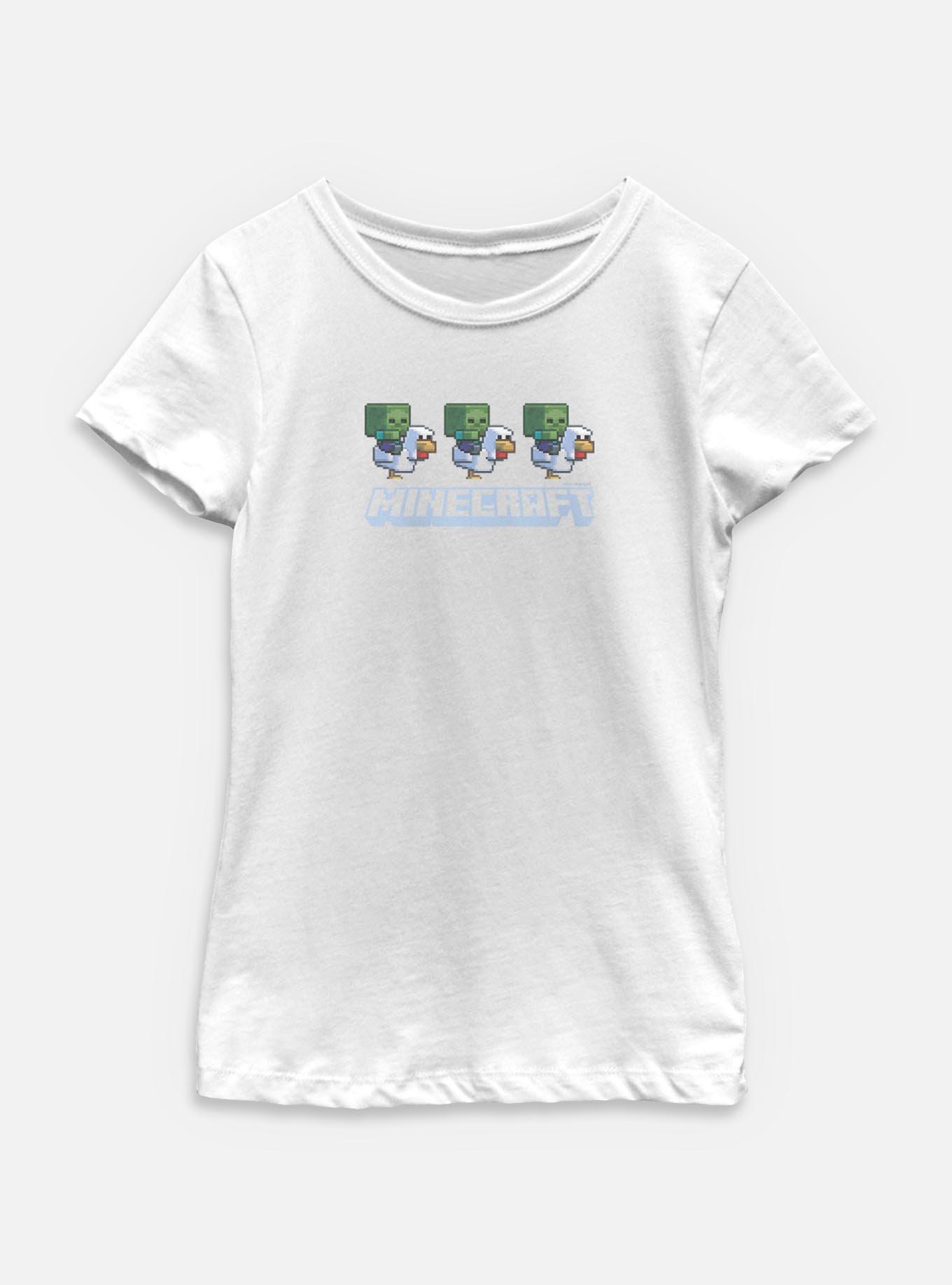 A Minecraft Movie Chicken Jockey Pixel Logo  Youth Girls T-Shirt, , hi-res