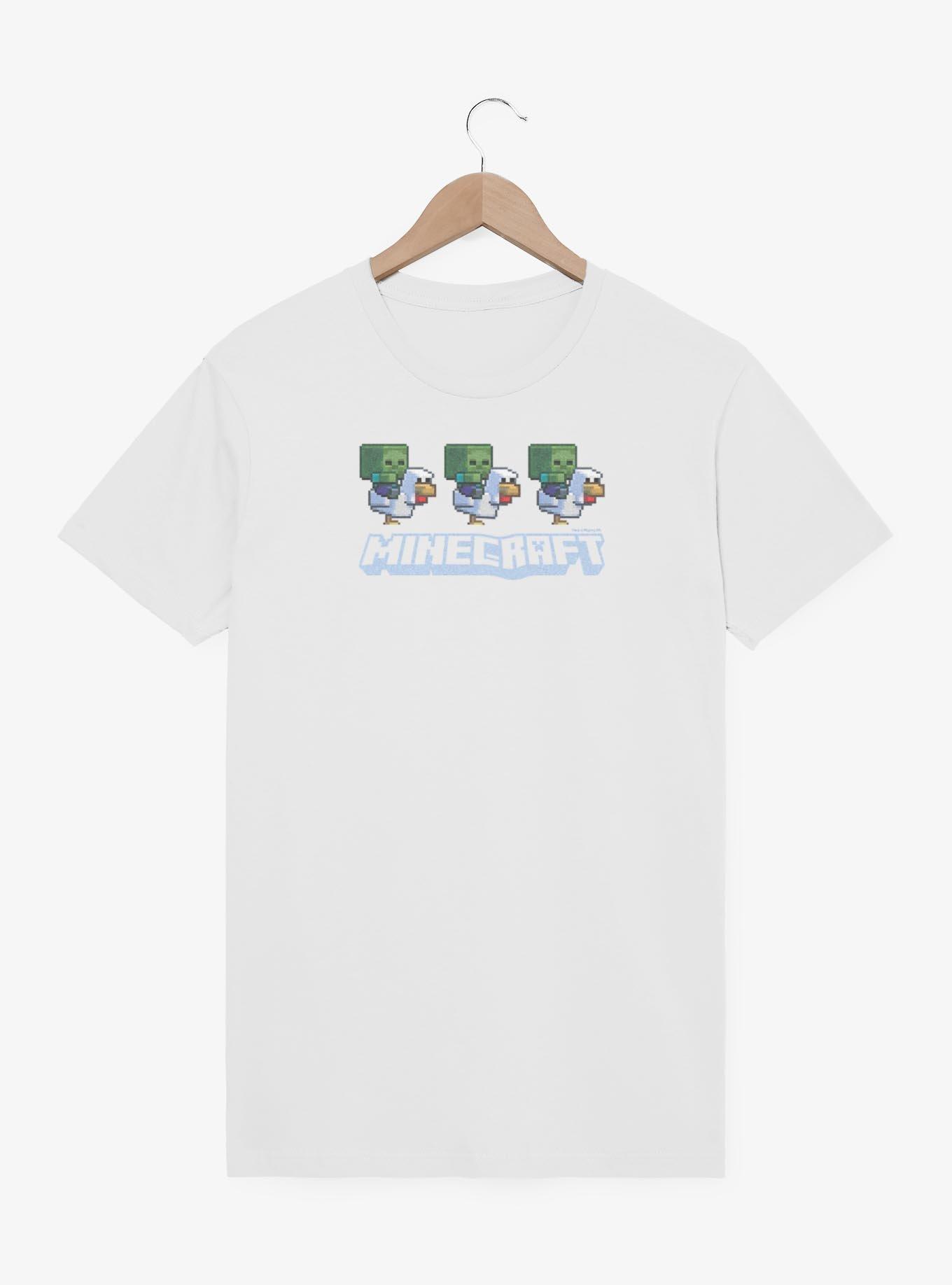 A Minecraft Movie Chicken Jockey Pixel Logo  T-Shirt, WHITE, hi-res