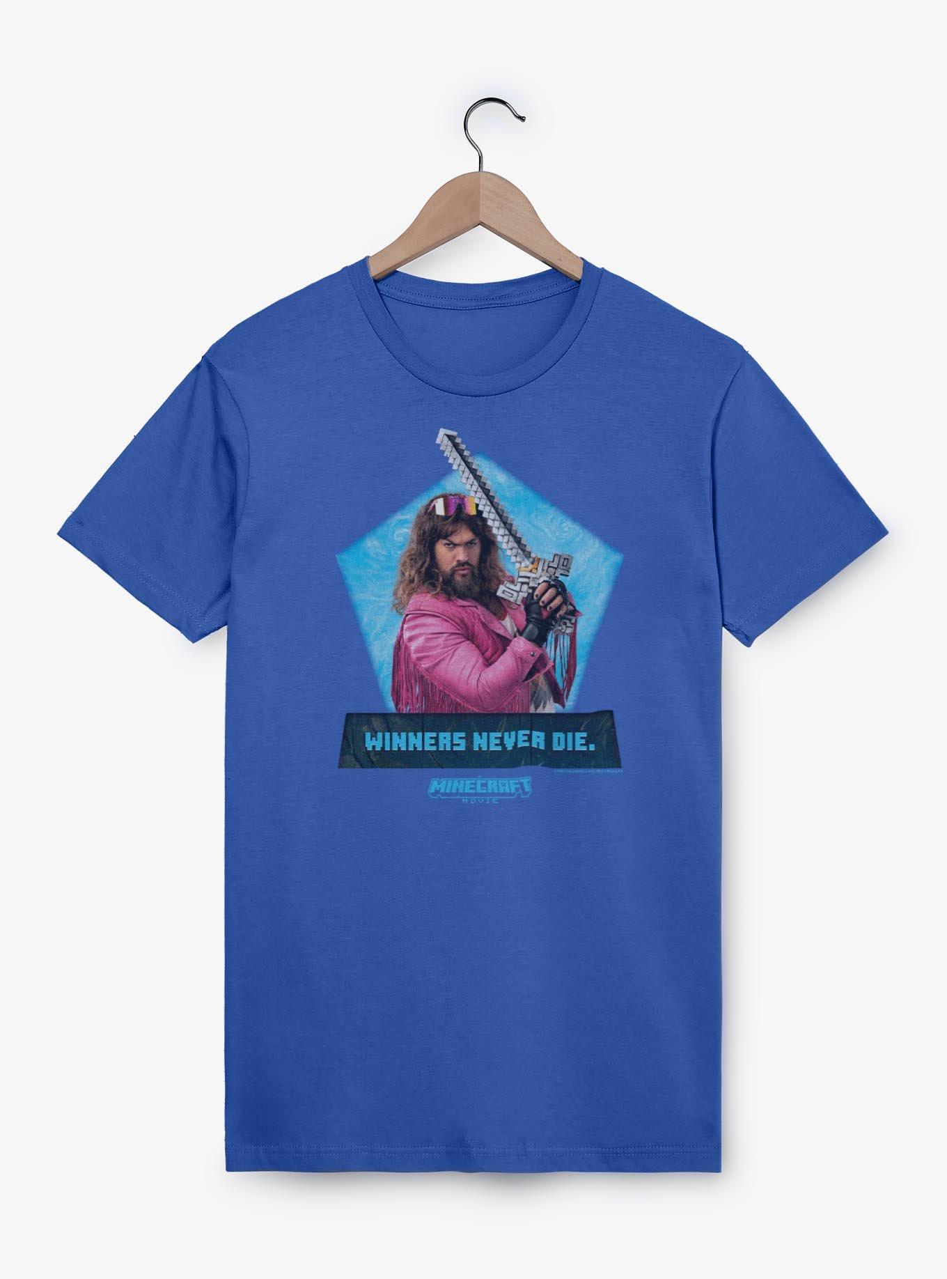 A Minecraft Movie Garrett Winners Never Die T-Shirt, ROYAL, hi-res