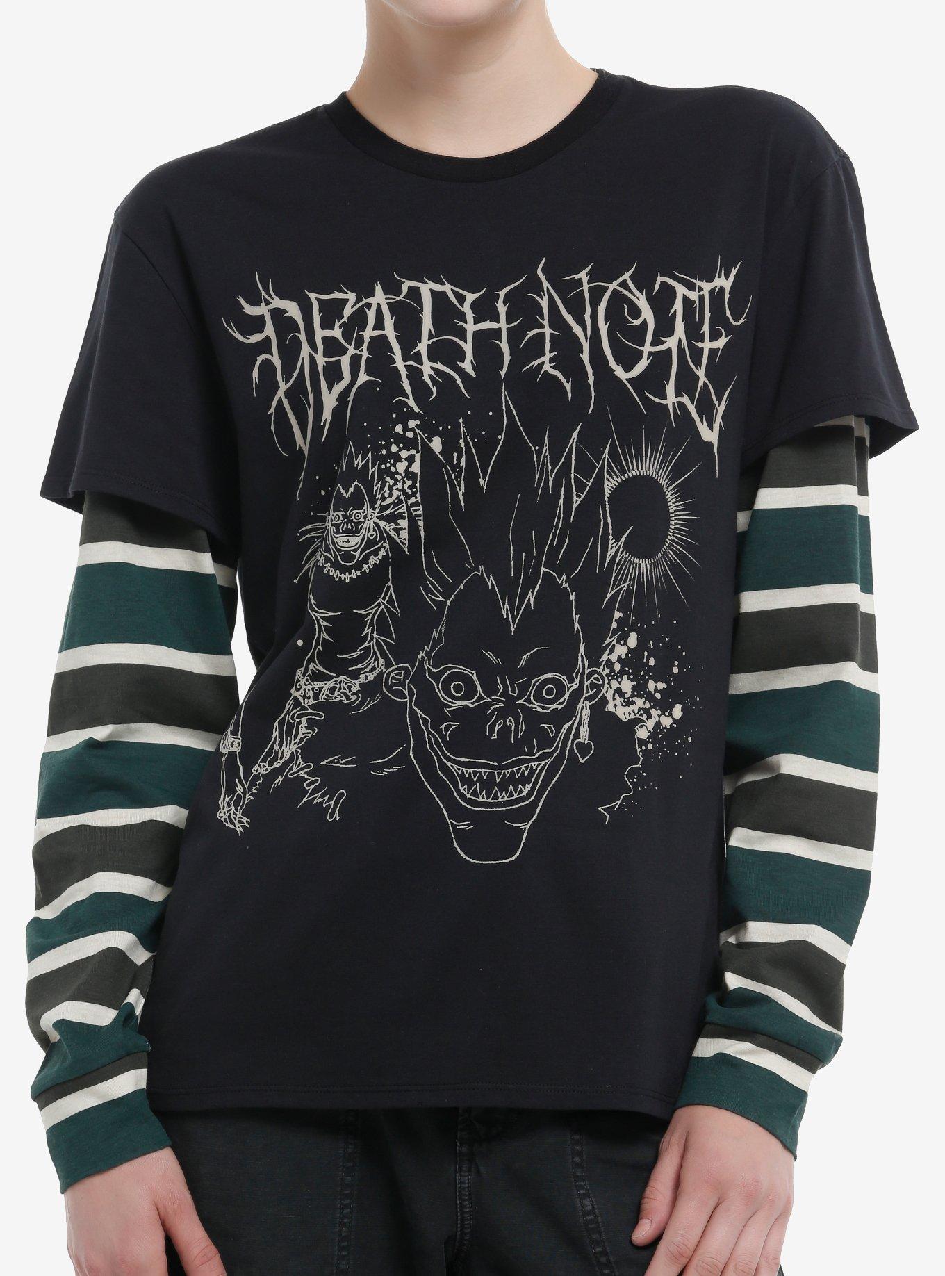 Death Note Ryuk Stripe Girls Twofer Long-Sleeve T-Shirt, , hi-res