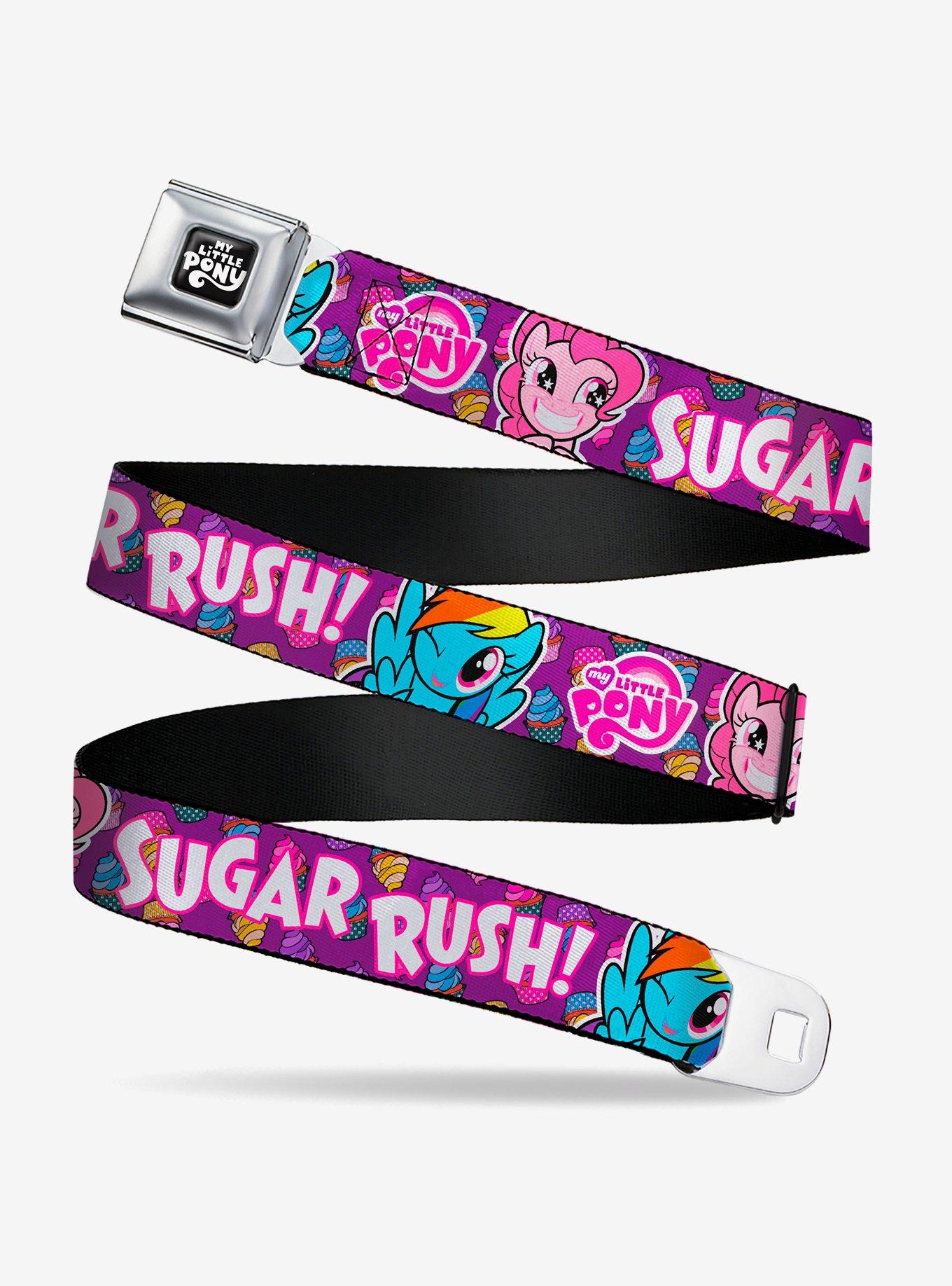 My Little Pony Pinkie Pie and Rainbow Dash Sugar Rush Seatbelt Buckle Belt, , hi-res