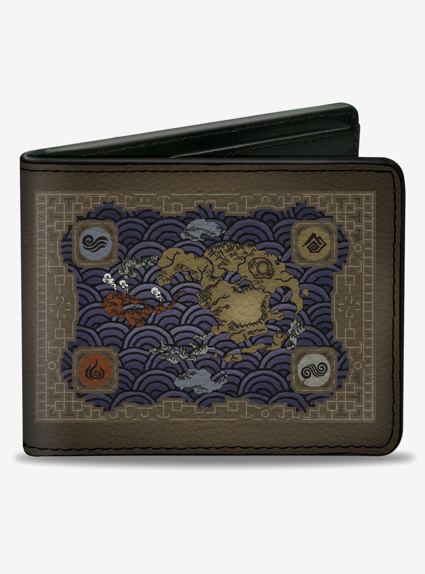 Avatar: The Last Airbender Elements Map With Icons and Title Logo Bifold Wallet, , hi-res