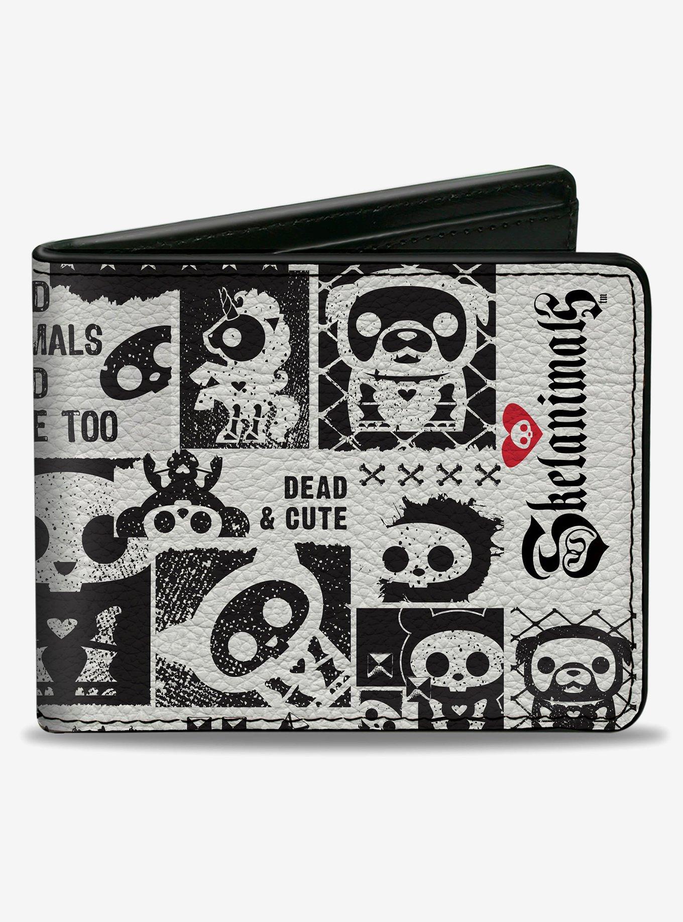 Skelanimals Dead Animals Quotes Collage and Logo Bifold Wallet, , hi-res