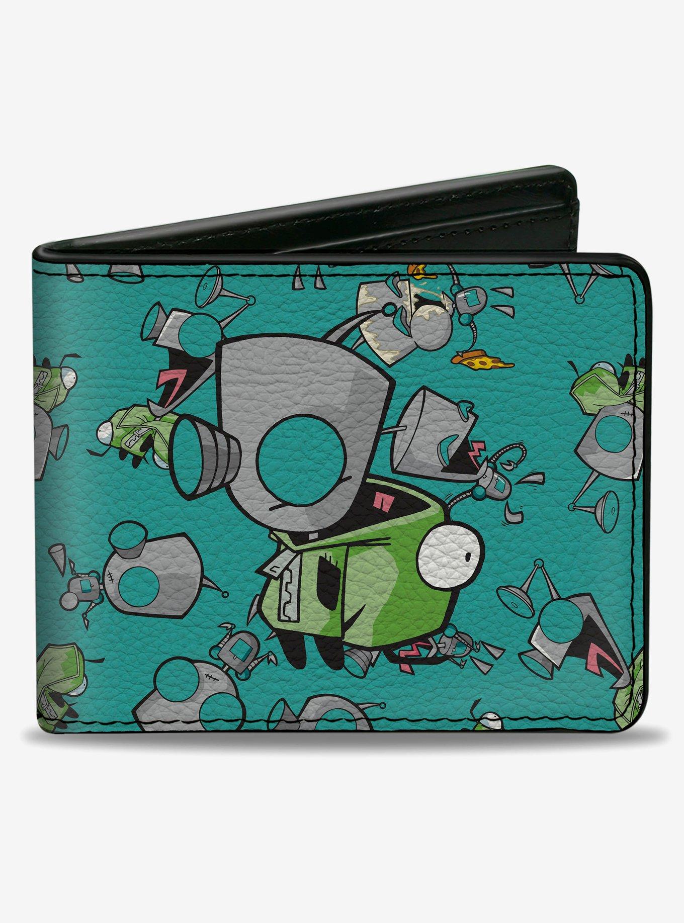 Invader Zim GIR Robot and Disguised Poses Scattered Bifold Wallet, , hi-res