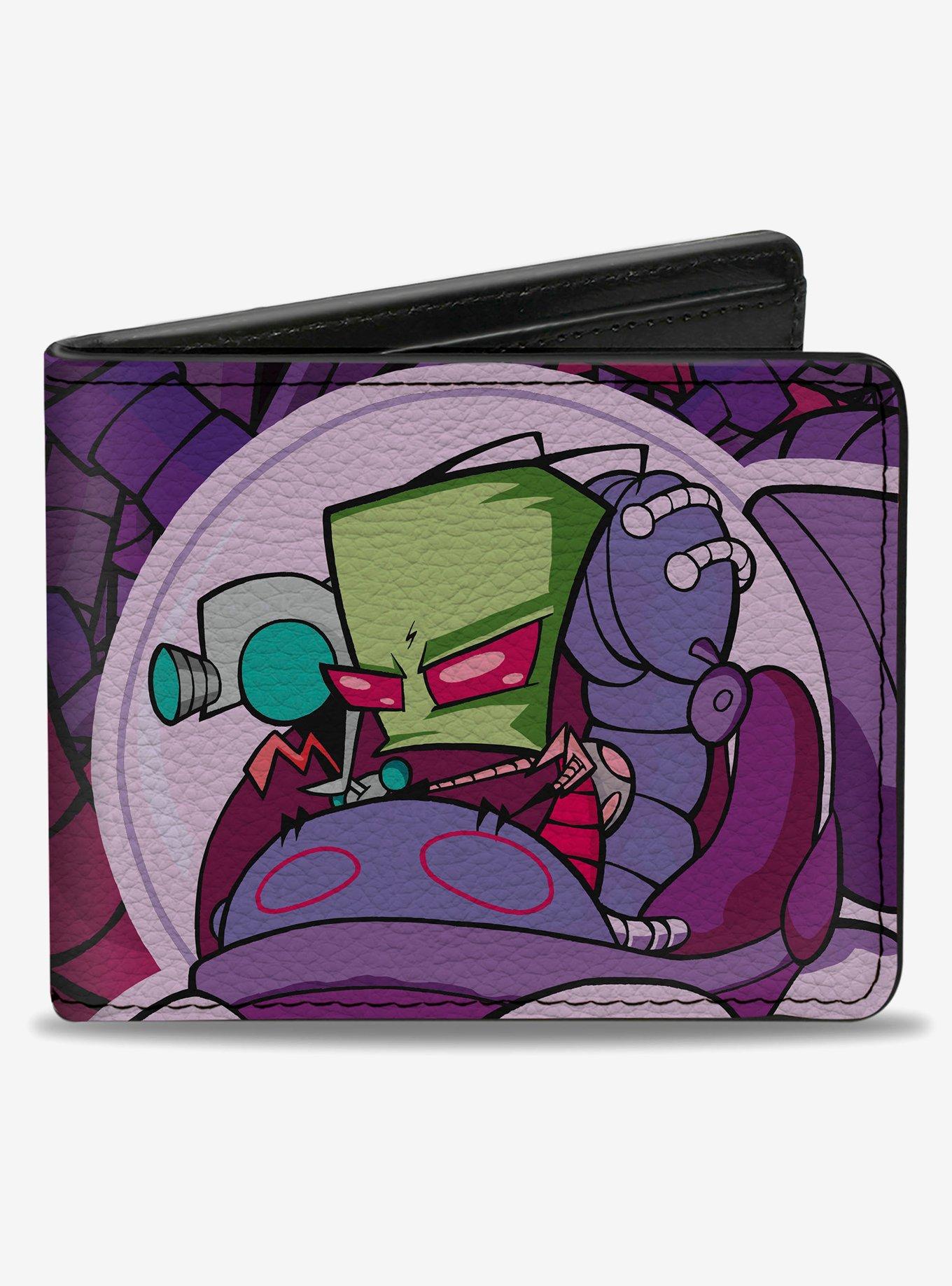 Invader Zim and GIR Voot Cruiser Pose and Logo Purples Bifold Wallet, , hi-res