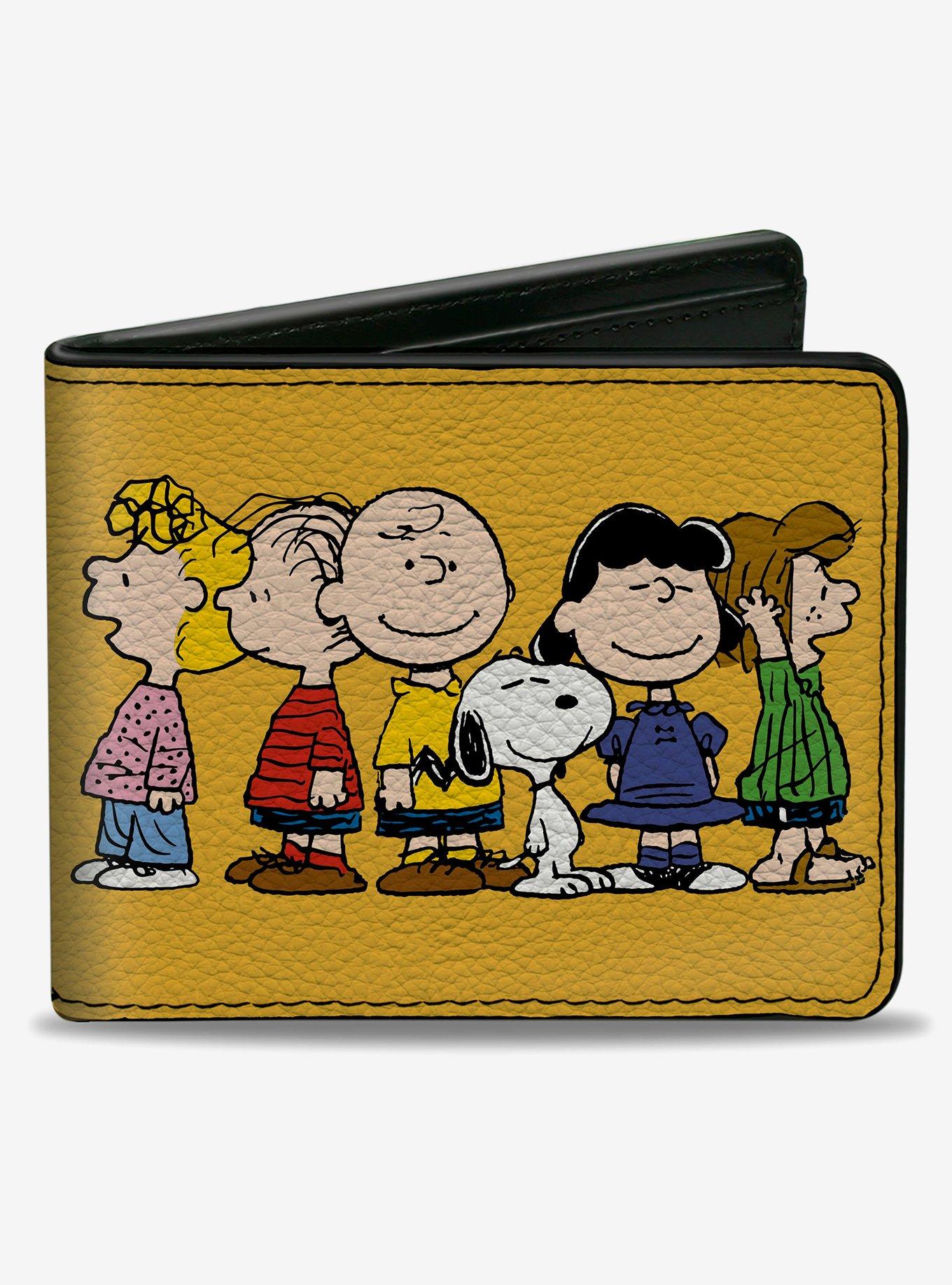 Peanuts Gang Close Up Group Pose Golden Bifold Wallet, , hi-res