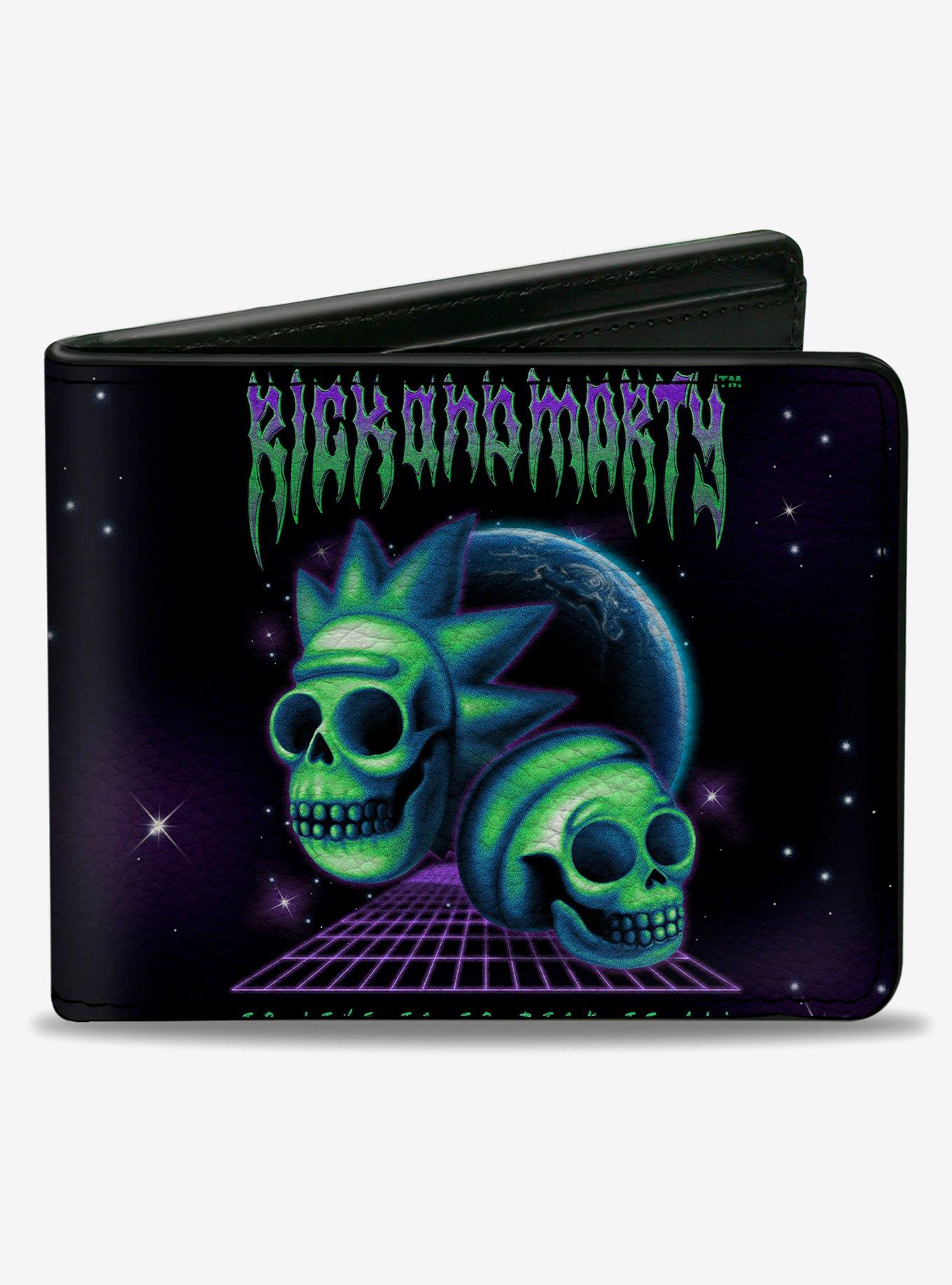 Rick and Morty Heavy Metal Skulls Purple Bifold Wallet, , hi-res