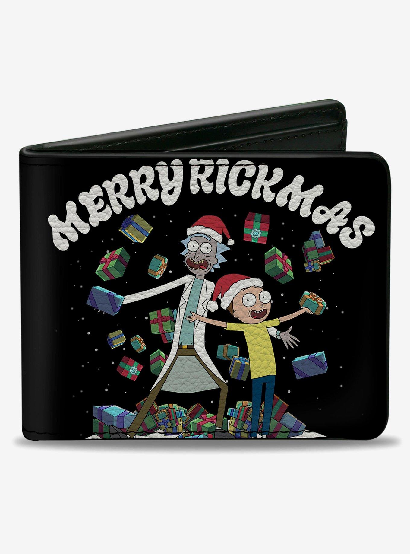Rick and Morty Holiday Merry Rickmas Pose Happy Human Holiday Bifold Wallet, , hi-res