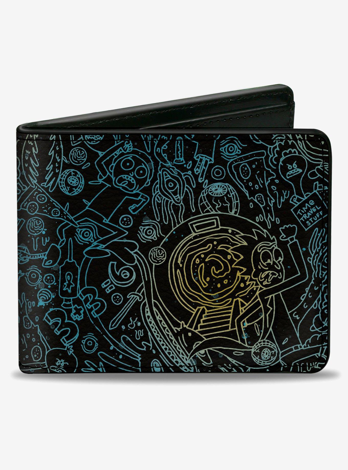 Rick and Morty Portal Chase and Icons Collage Bifold Wallet, , hi-res