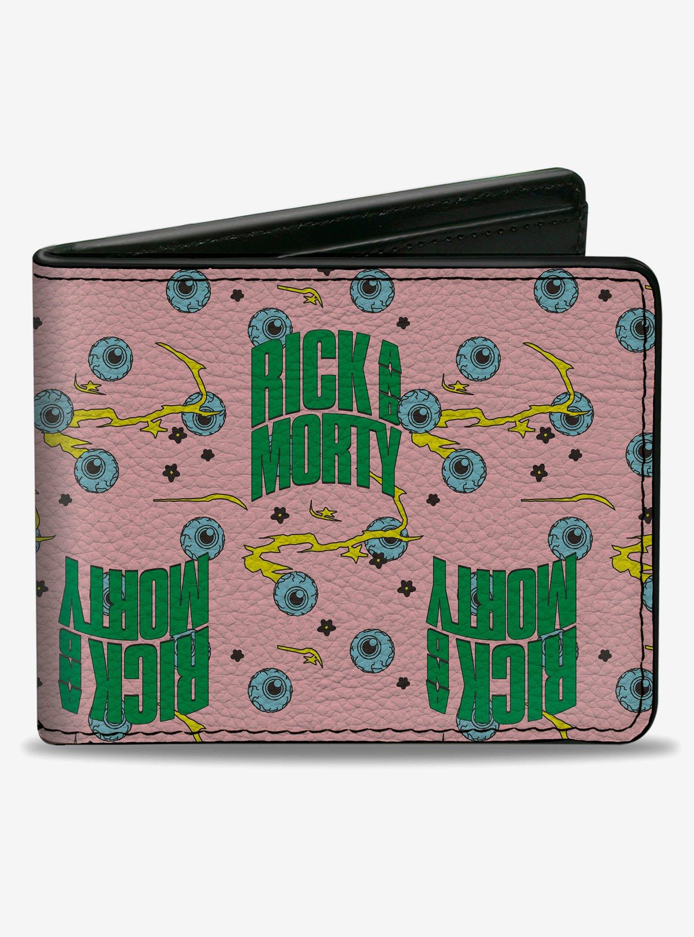 Rick and Morty Text and Eyeballs Bifold Wallet, , hi-res