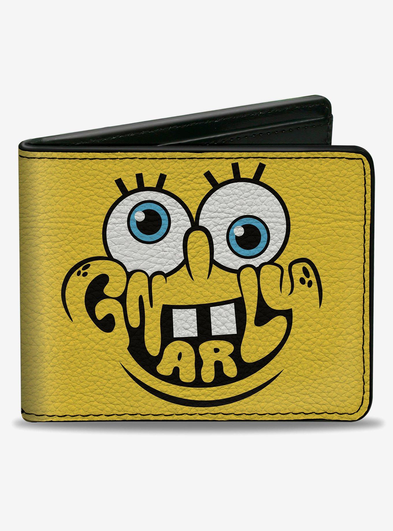 SpongeBob SquarePants Gnarly Face and Text Bifold Wallet, , hi-res