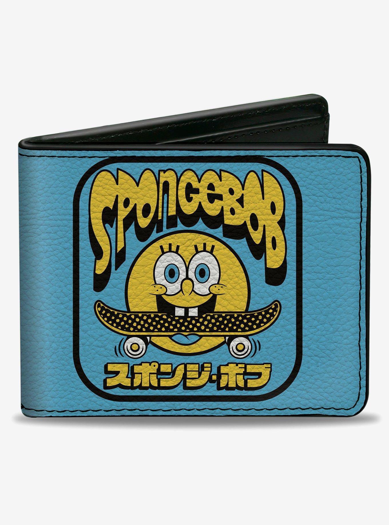 SpongeBob SquarePants Skateboard Smile and Text Bifold Wallet, , hi-res