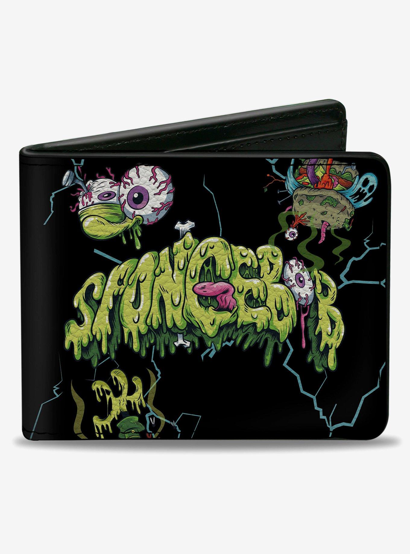 SpongeBob SquarePants Halloween Slime Icons Scattered Bifold Wallet, , hi-res