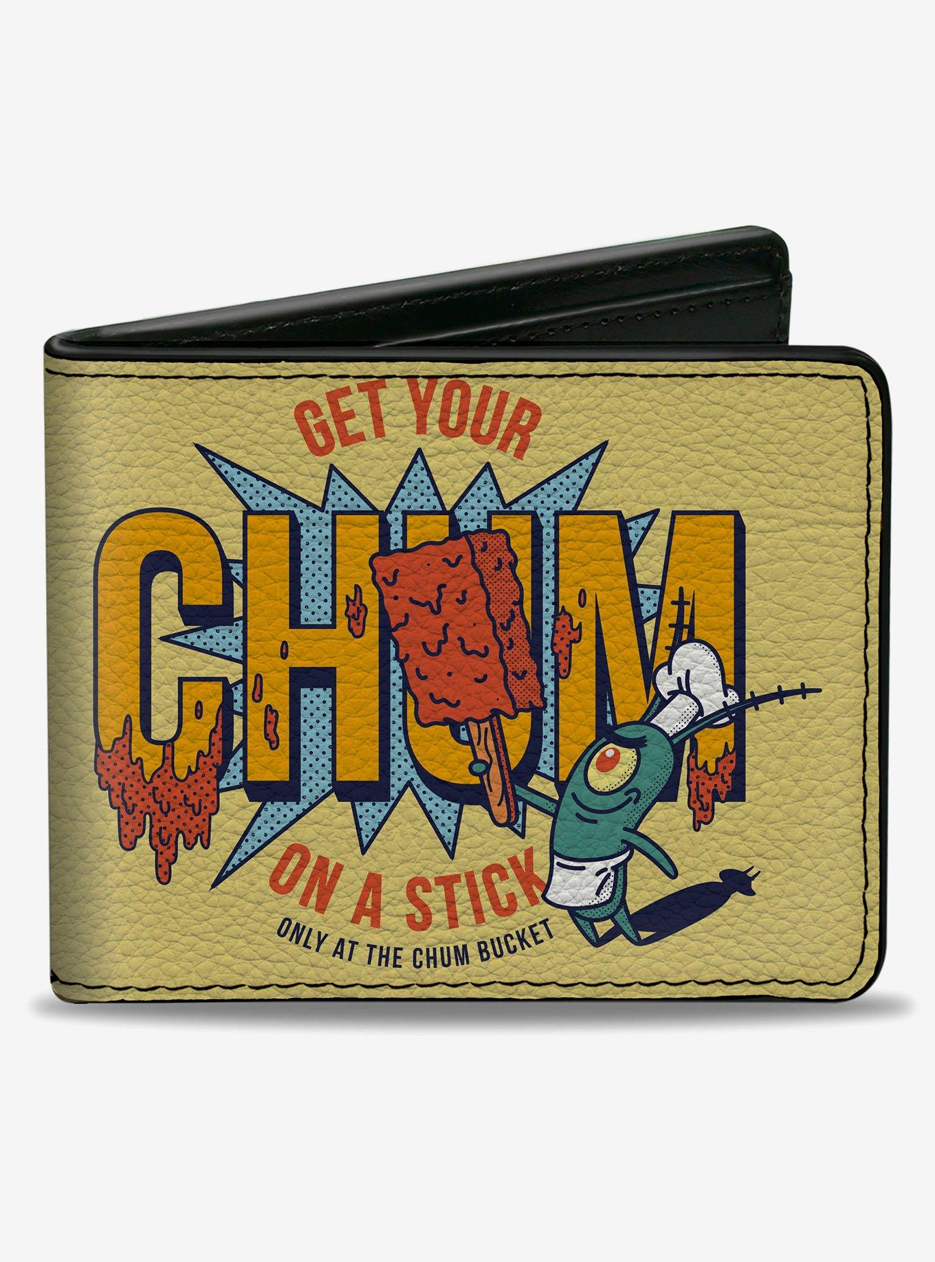 SpongeBob SquarePants Plankton Get Your Chum On A Stick Pose Bifold Wallet, , hi-res