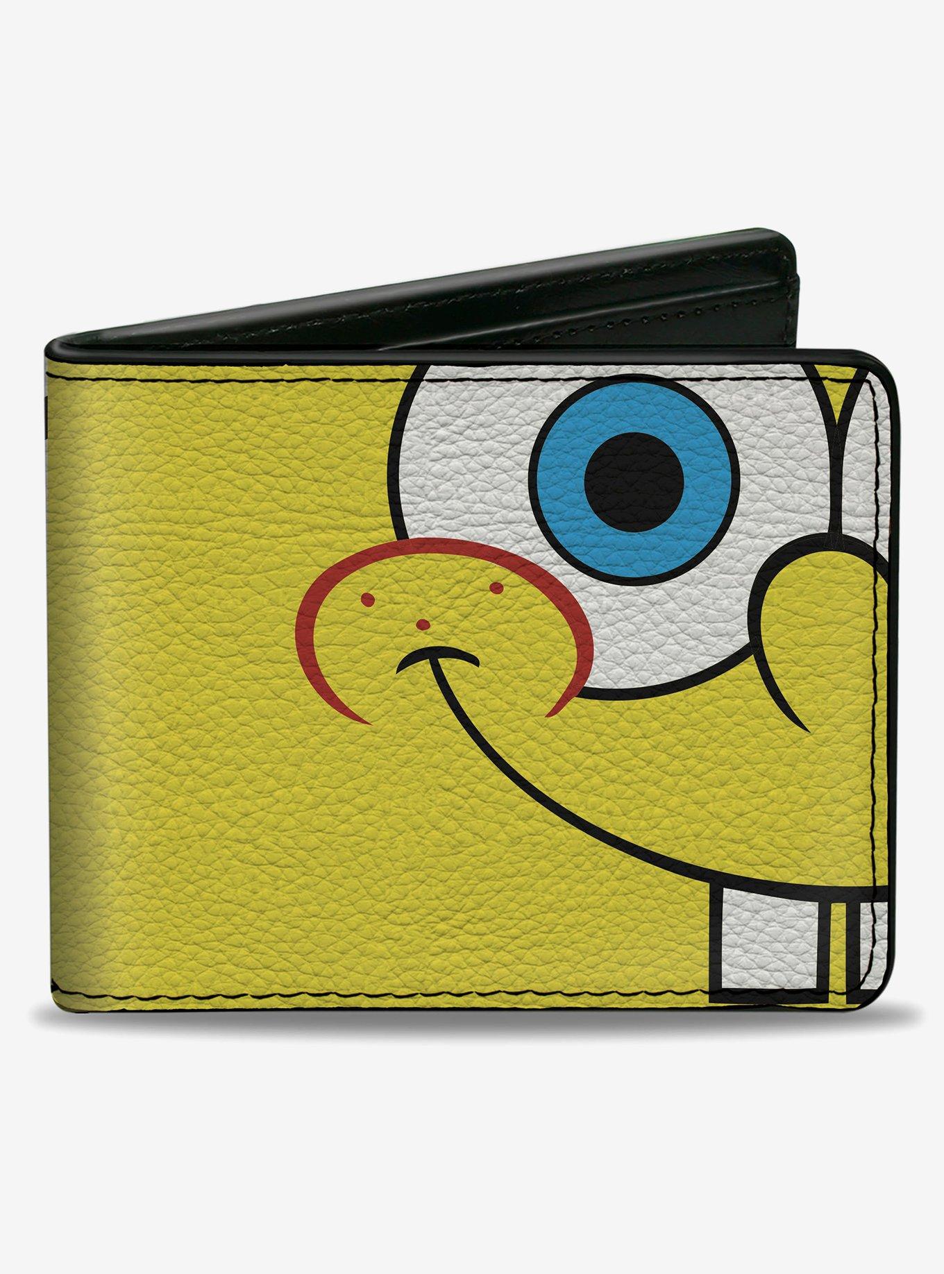SpongeBob SquarePants Face and Tie Character Close Up Blocks Bifold Wallet, , hi-res