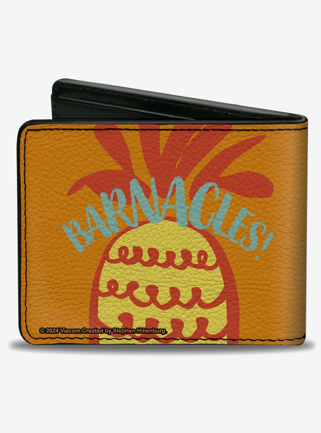 SpongeBob SquarePants Character Face and Barnacles Pineapple Bifold Wallet, , hi-res